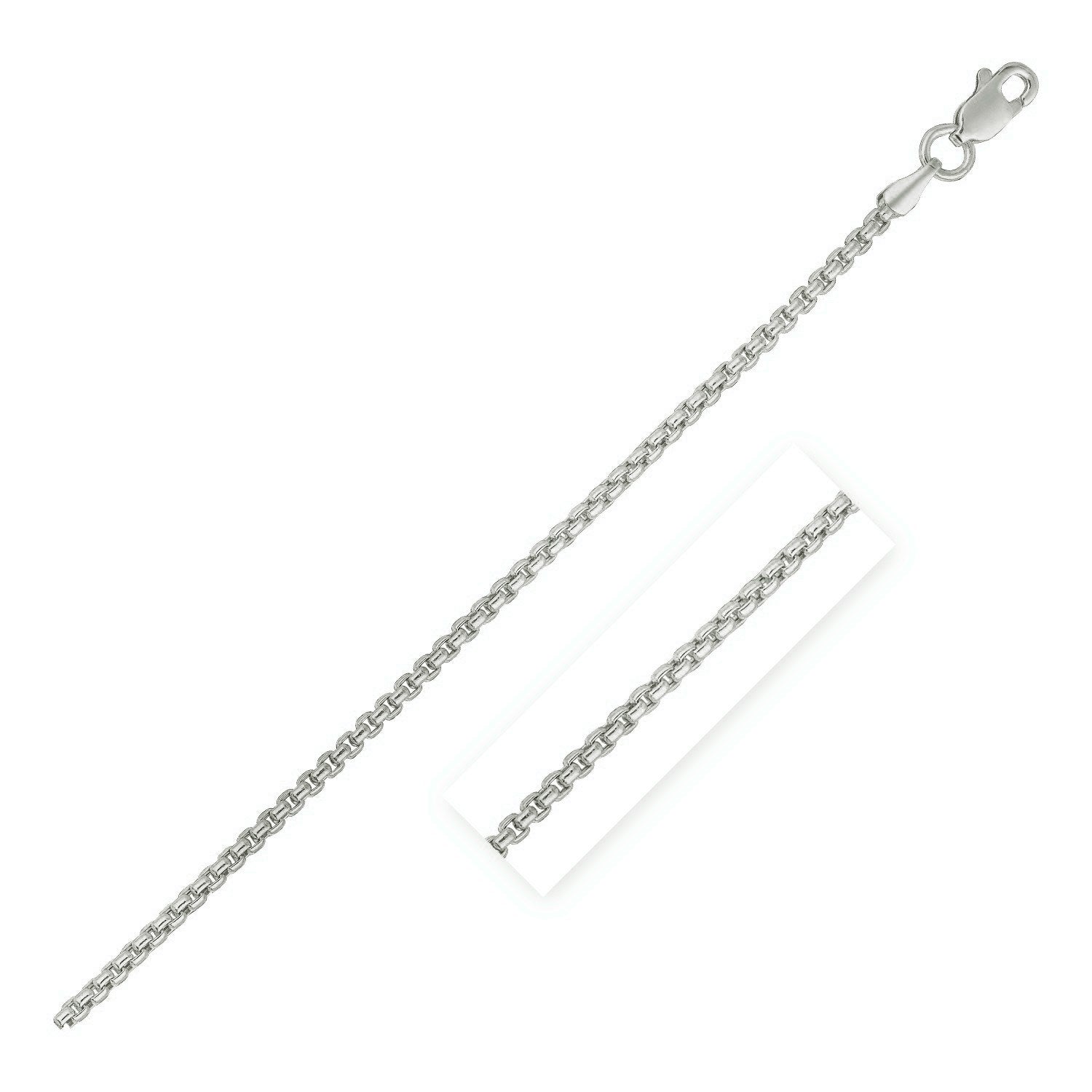 14k White Gold Round Box Chain (1.3 mm) - LinkagejewelrydesignLinkagejewelrydesign