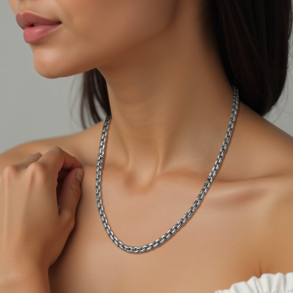 14k White Gold Round Box Chain (1.3 mm) - LinkagejewelrydesignLinkagejewelrydesign