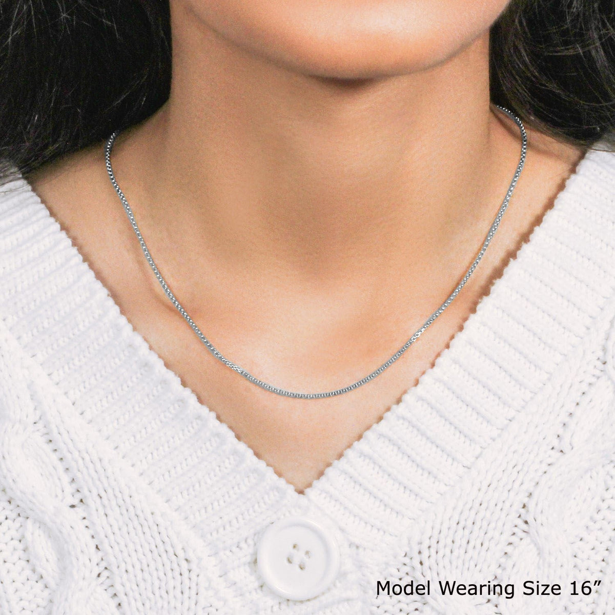 14k White Gold Round Box Chain (1.3 mm) - LinkagejewelrydesignLinkagejewelrydesign