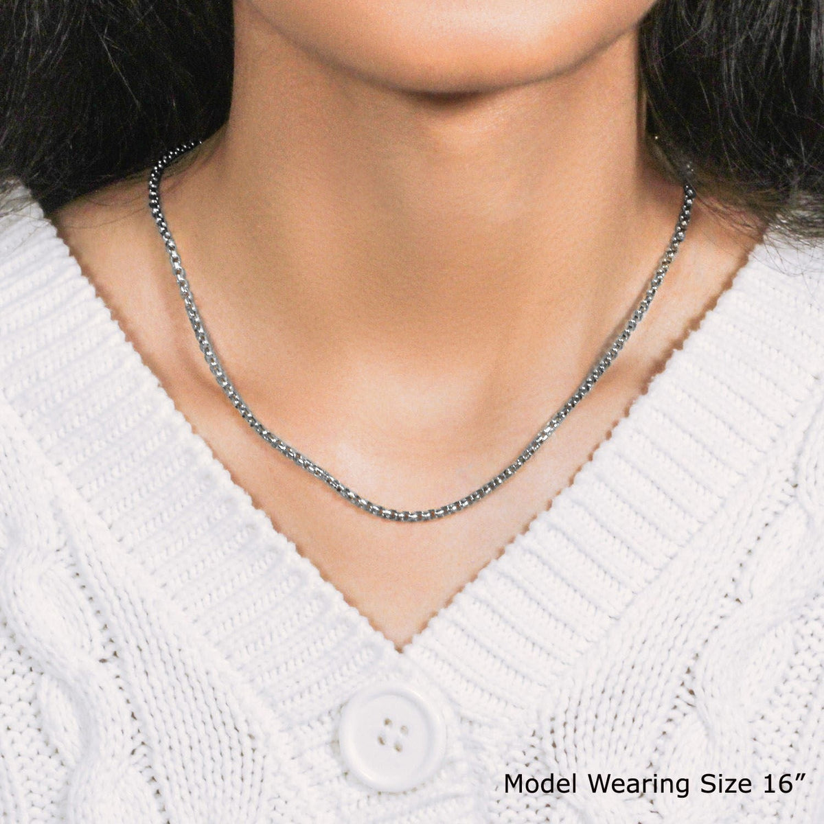 14k White Gold Round Box Chain (2.5 mm) - LinkagejewelrydesignLinkagejewelrydesign