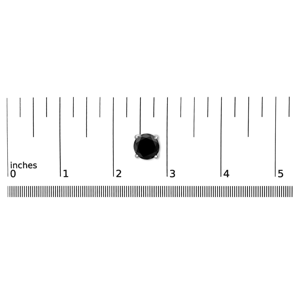 14K White Gold Round Brilliant - Cut Black Diamond Classic 4 - Prong Stud Earrings with Screw Backs (Fancy Color - Enhanced, I2 - I3 Clarity) - LinkagejewelrydesignLinkagejewelrydesign