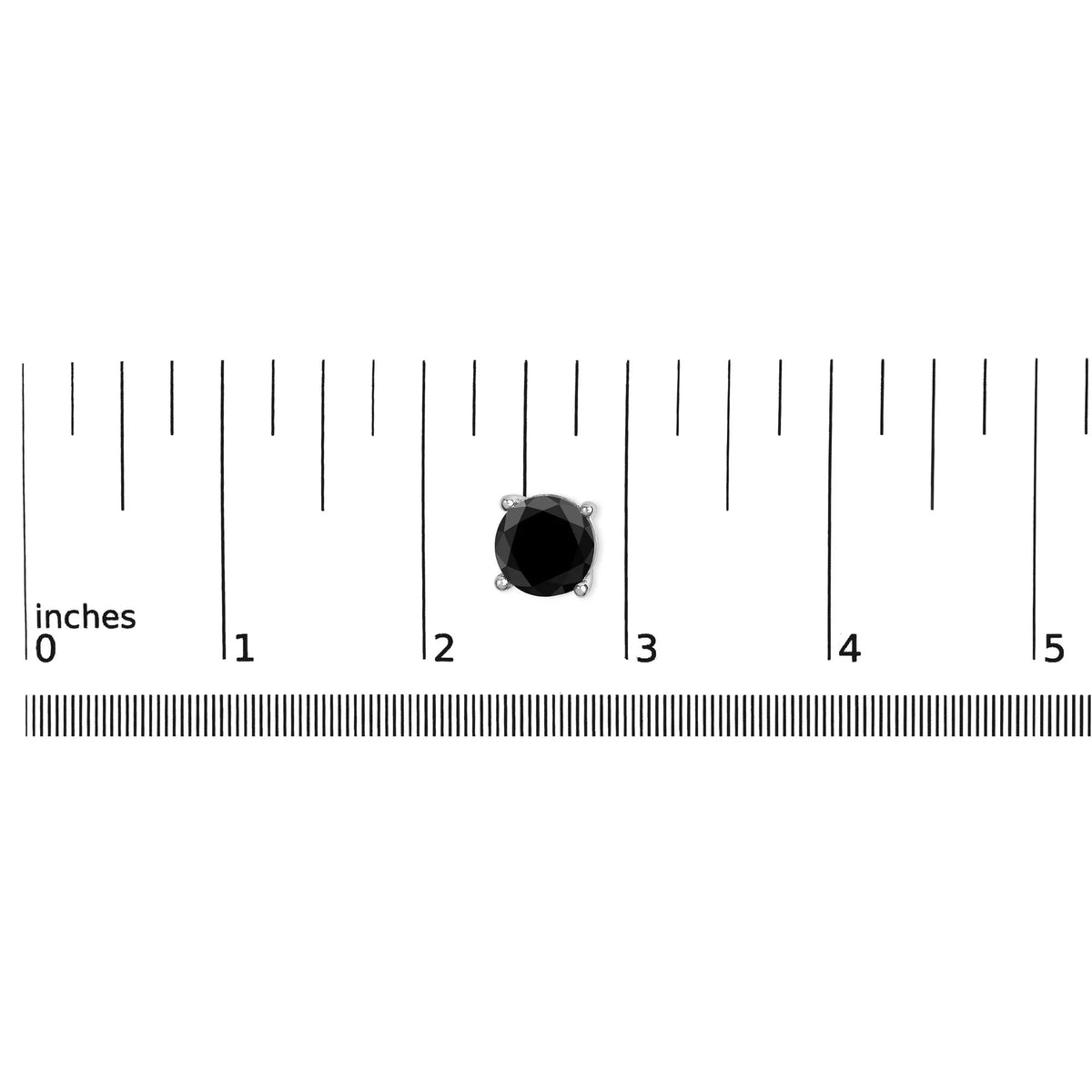 14K White Gold Round Brilliant - Cut Black Diamond Classic 4 - Prong Stud Earrings with Screw Backs (Fancy Color - Enhanced, I2 - I3 Clarity) - LinkagejewelrydesignLinkagejewelrydesign