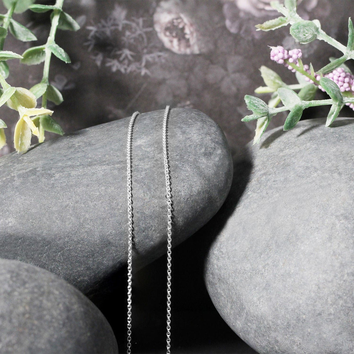 14k White Gold Round Cable Link Chain (1.10 mm) - LinkagejewelrydesignLinkagejewelrydesign