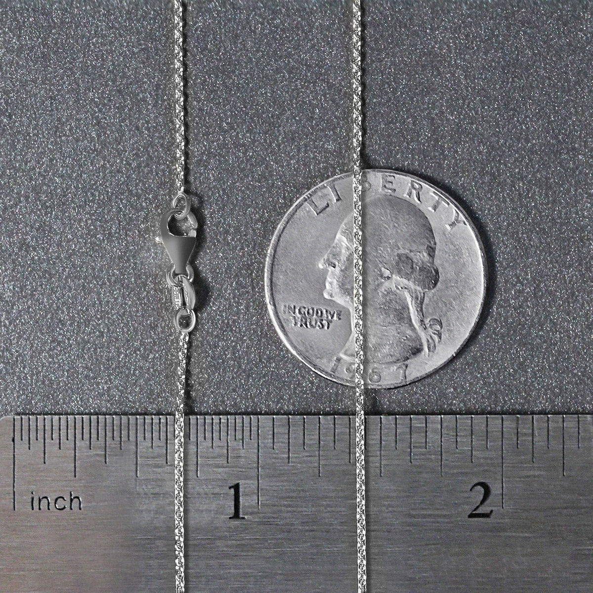 14k White Gold Round Cable Link Chain (1.10 mm) - LinkagejewelrydesignLinkagejewelrydesign