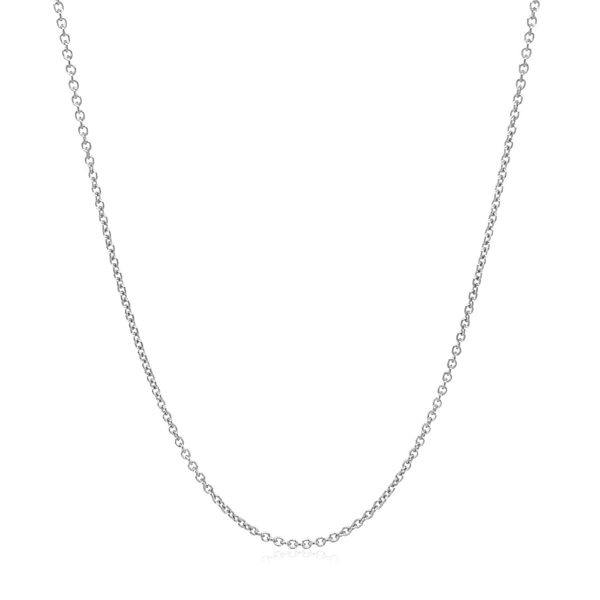 14k White Gold Round Cable Link Chain (1.20 mm) - LinkagejewelrydesignLinkagejewelrydesign