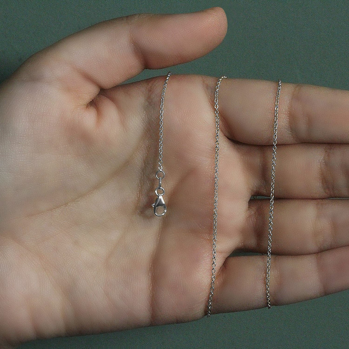 14k White Gold Round Cable Link Chain (1.20 mm) - LinkagejewelrydesignLinkagejewelrydesign