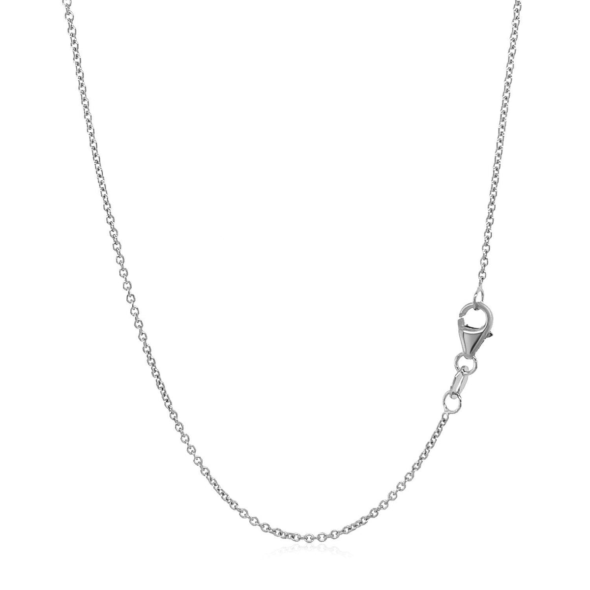 14k White Gold Round Cable Link Chain (1.20 mm) - LinkagejewelrydesignLinkagejewelrydesign