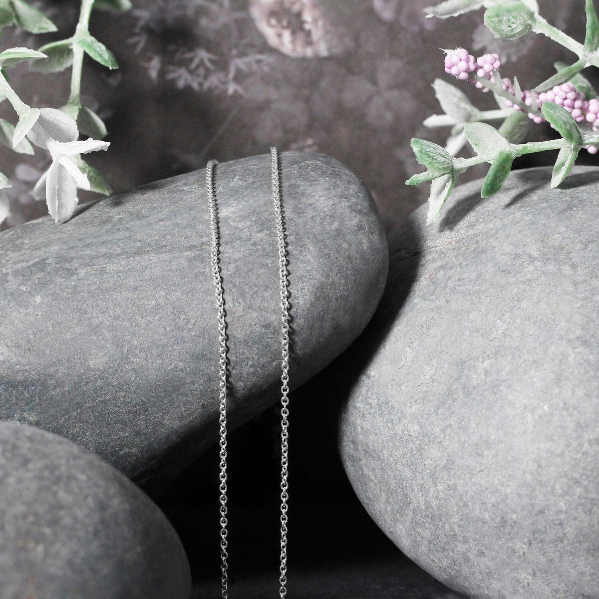 14k White Gold Round Cable Link Chain (1.20 mm) - LinkagejewelrydesignLinkagejewelrydesign