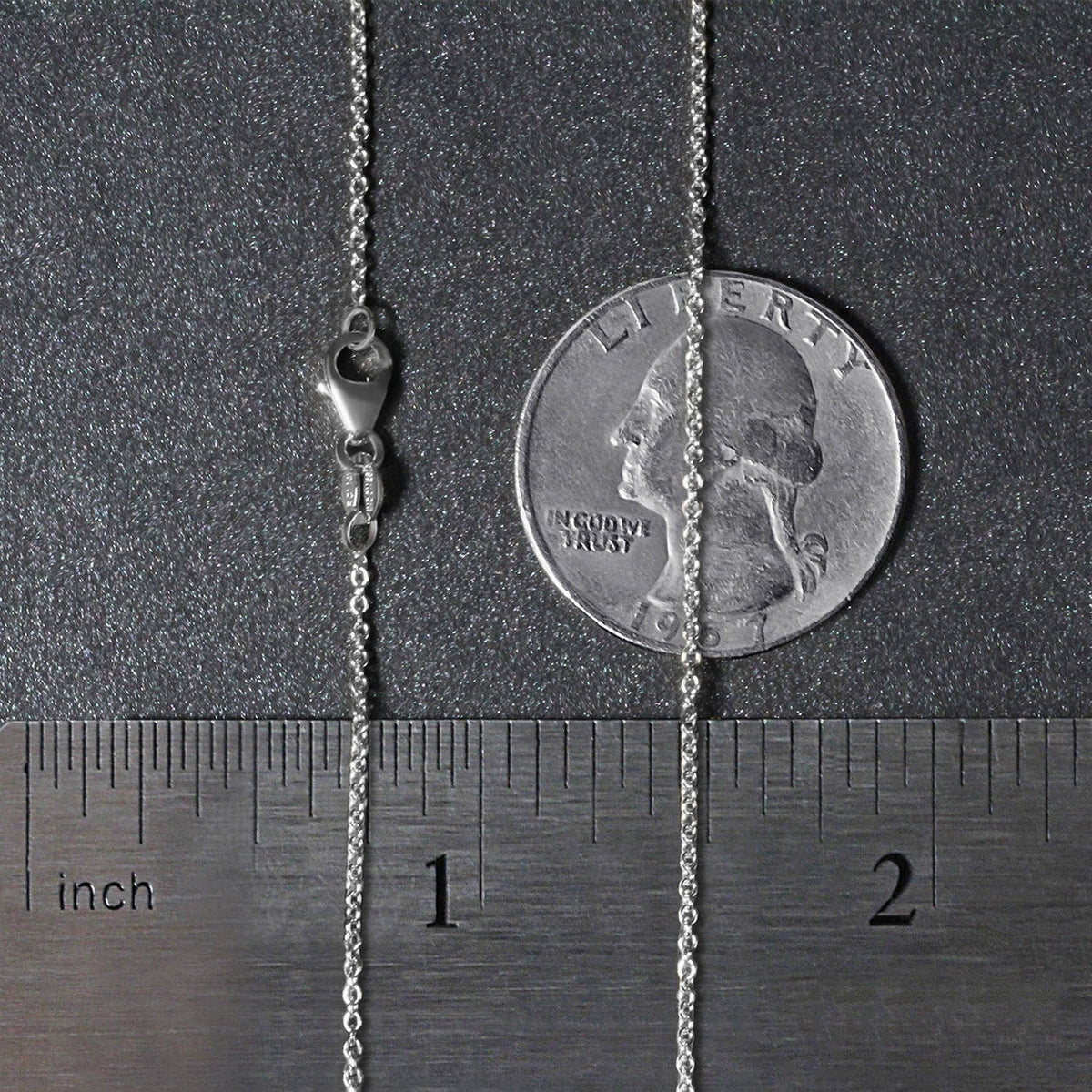 14k White Gold Round Cable Link Chain (1.20 mm) - LinkagejewelrydesignLinkagejewelrydesign