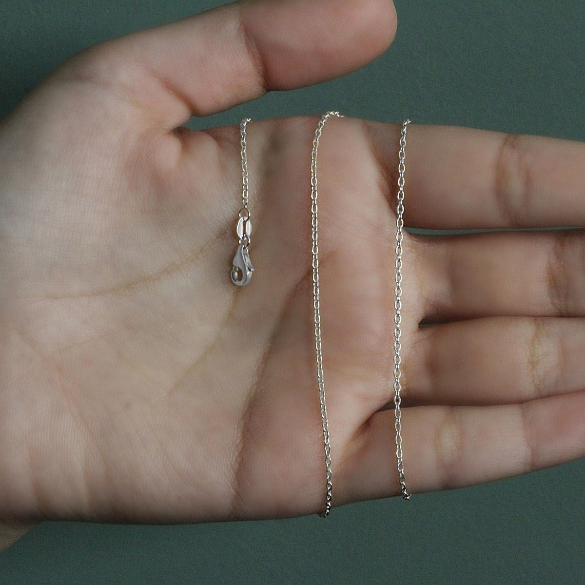 14k White Gold Round Cable Link Chain (1.50 mm) - LinkagejewelrydesignLinkagejewelrydesign