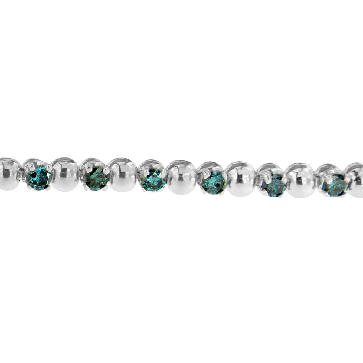 14K White Gold Round - Cut Blue Diamonds Bracelet (3.00 cttw, Blue Color, Clarity) - LinkagejewelrydesignLinkagejewelrydesign