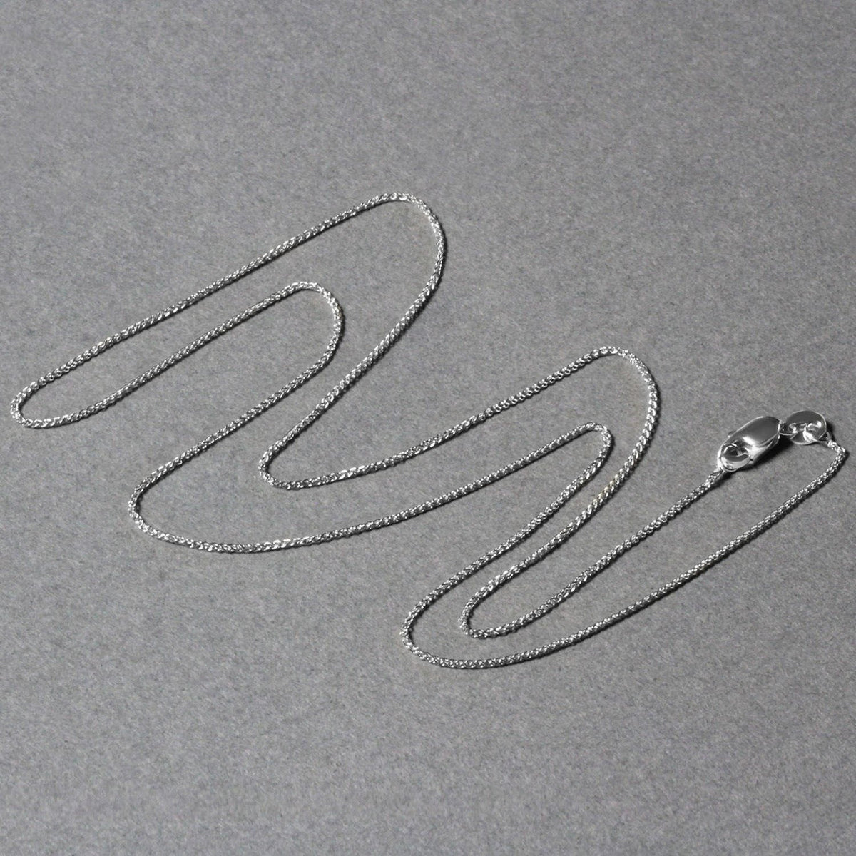 14k White Gold Round Wheat Chain (0.60 mm) - LinkagejewelrydesignLinkagejewelrydesign