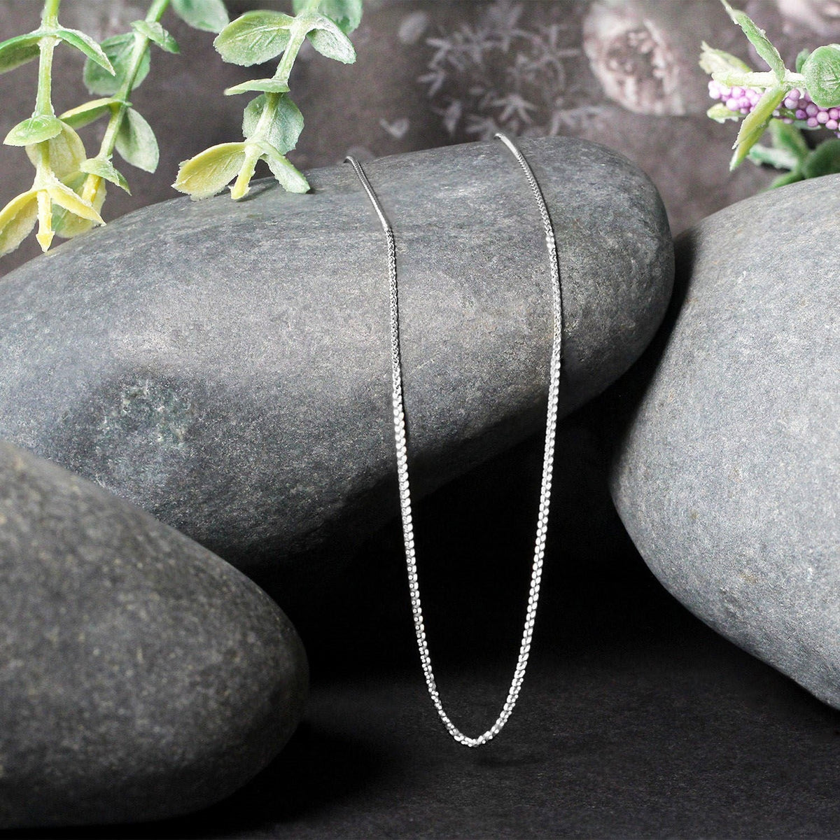14k White Gold Round Wheat Chain (0.60 mm) - LinkagejewelrydesignLinkagejewelrydesign