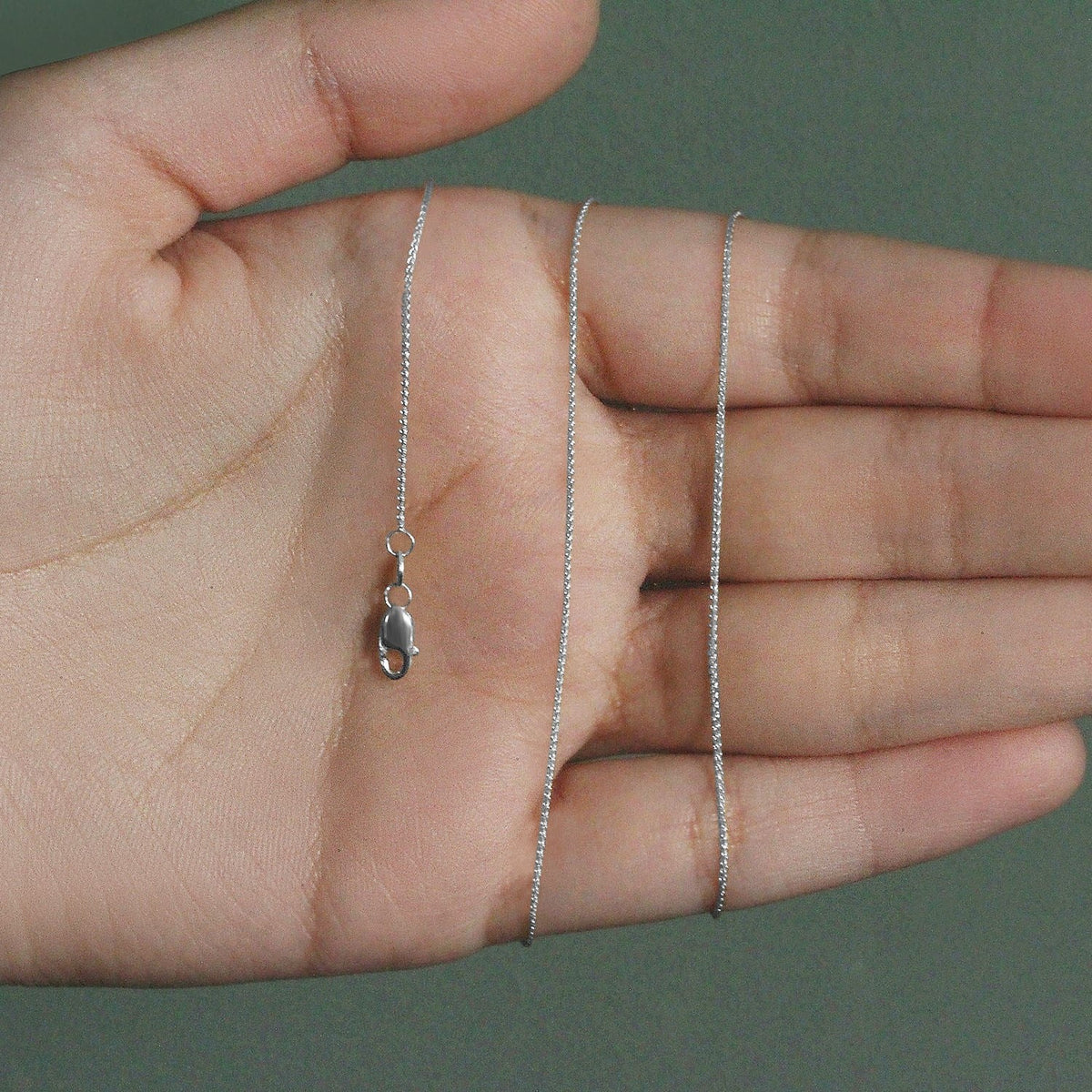 14k White Gold Round Wheat Chain (0.60 mm) - LinkagejewelrydesignLinkagejewelrydesign