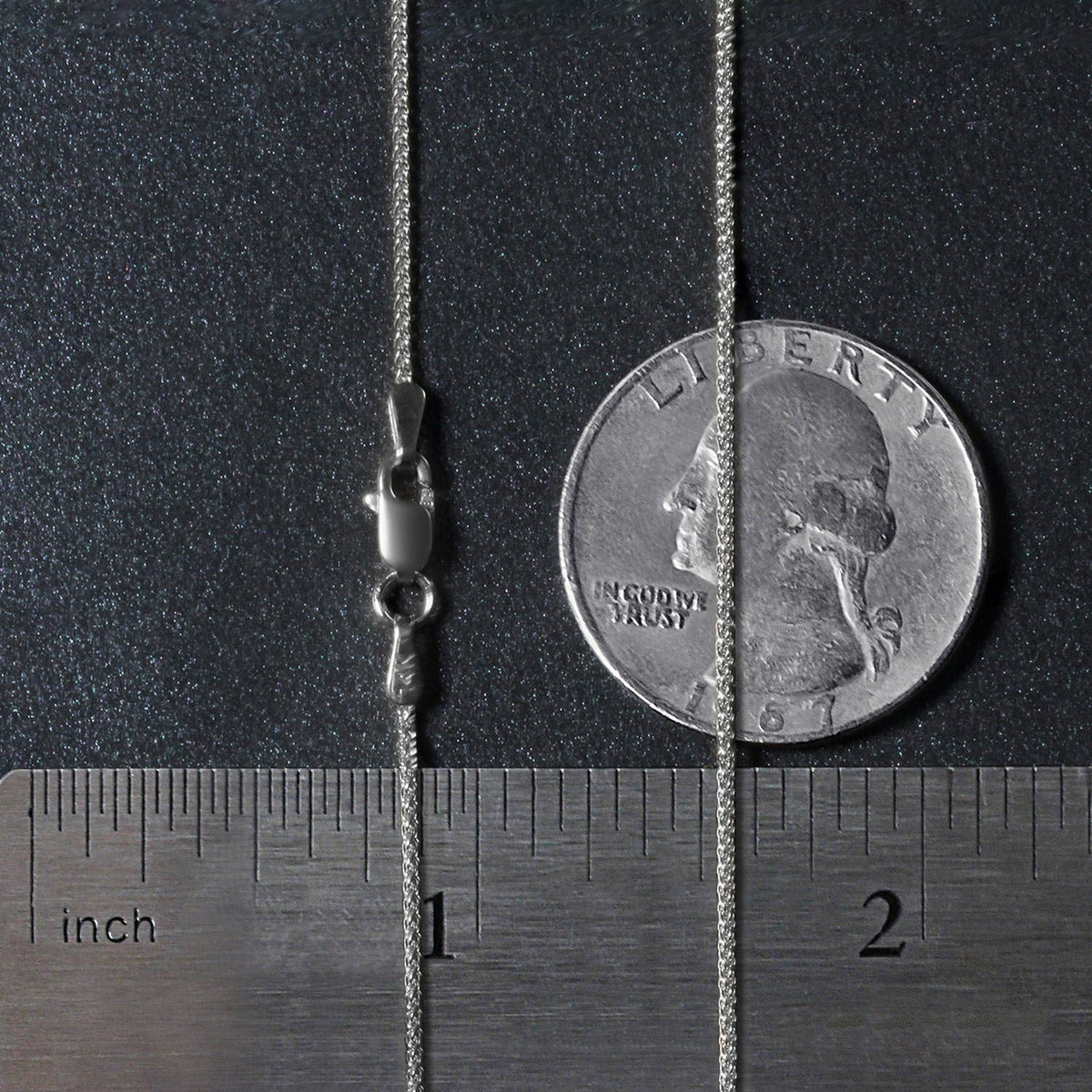 14k White Gold Round Wheat Chain 1.0mm - LinkagejewelrydesignLinkagejewelrydesign