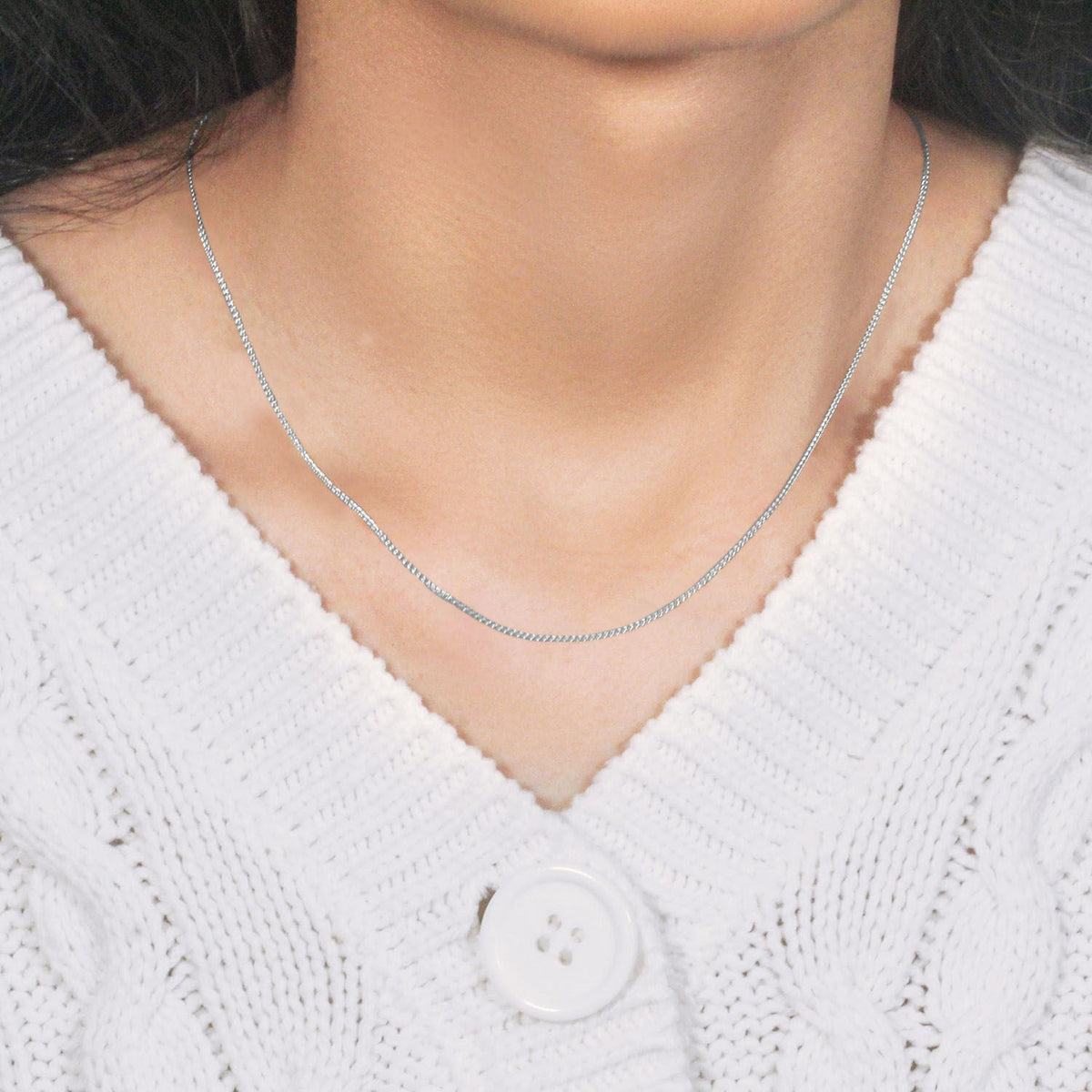 14k White Gold Round Wheat Chain 1.0mm - LinkagejewelrydesignLinkagejewelrydesign