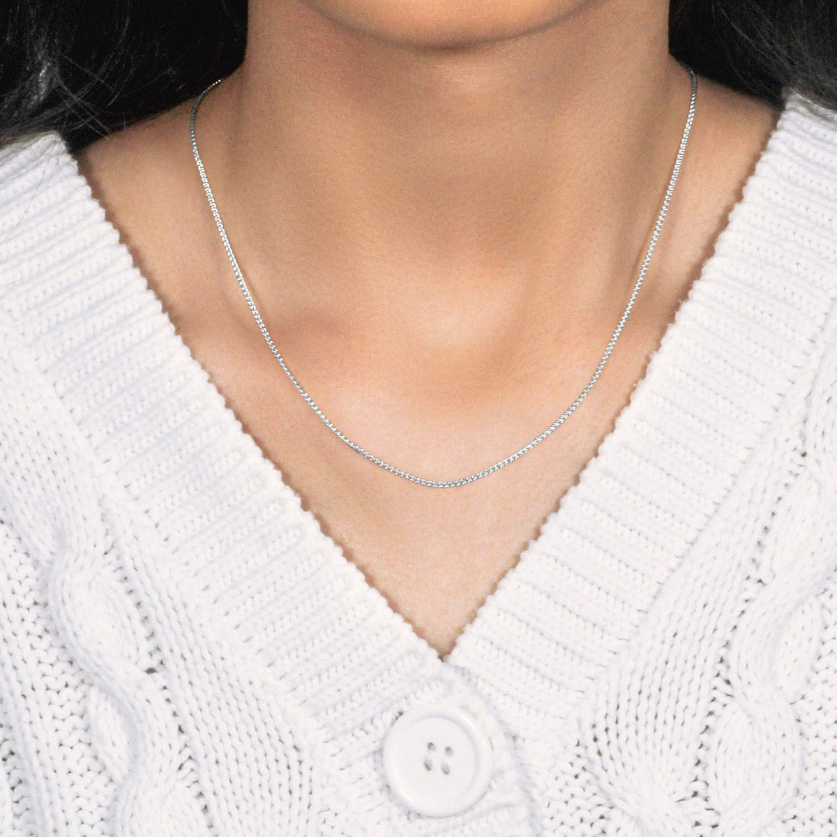 14k White Gold Round Wheat Chain 1.2mm - LinkagejewelrydesignLinkagejewelrydesign