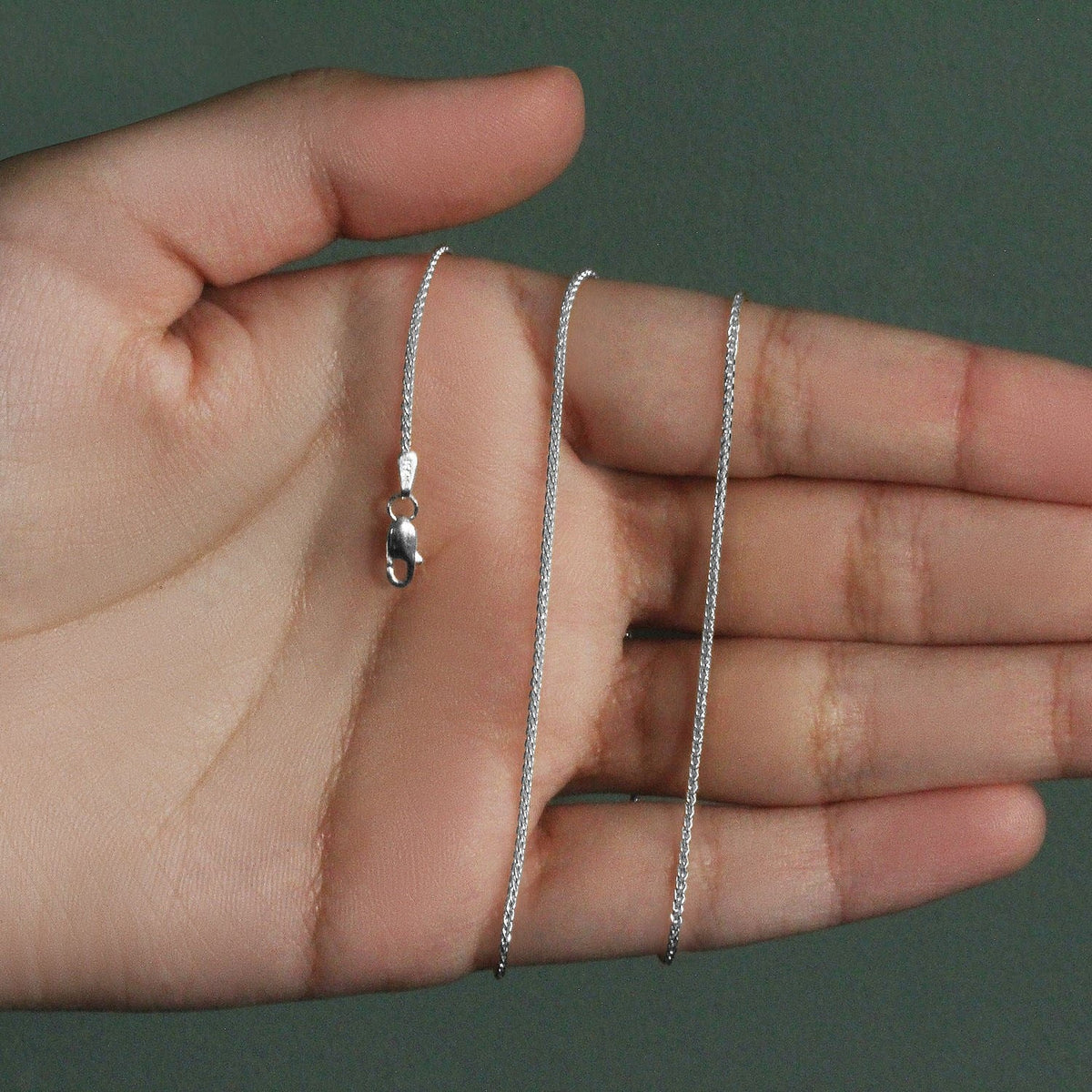 14k White Gold Round Wheat Chain 1.2mm - LinkagejewelrydesignLinkagejewelrydesign