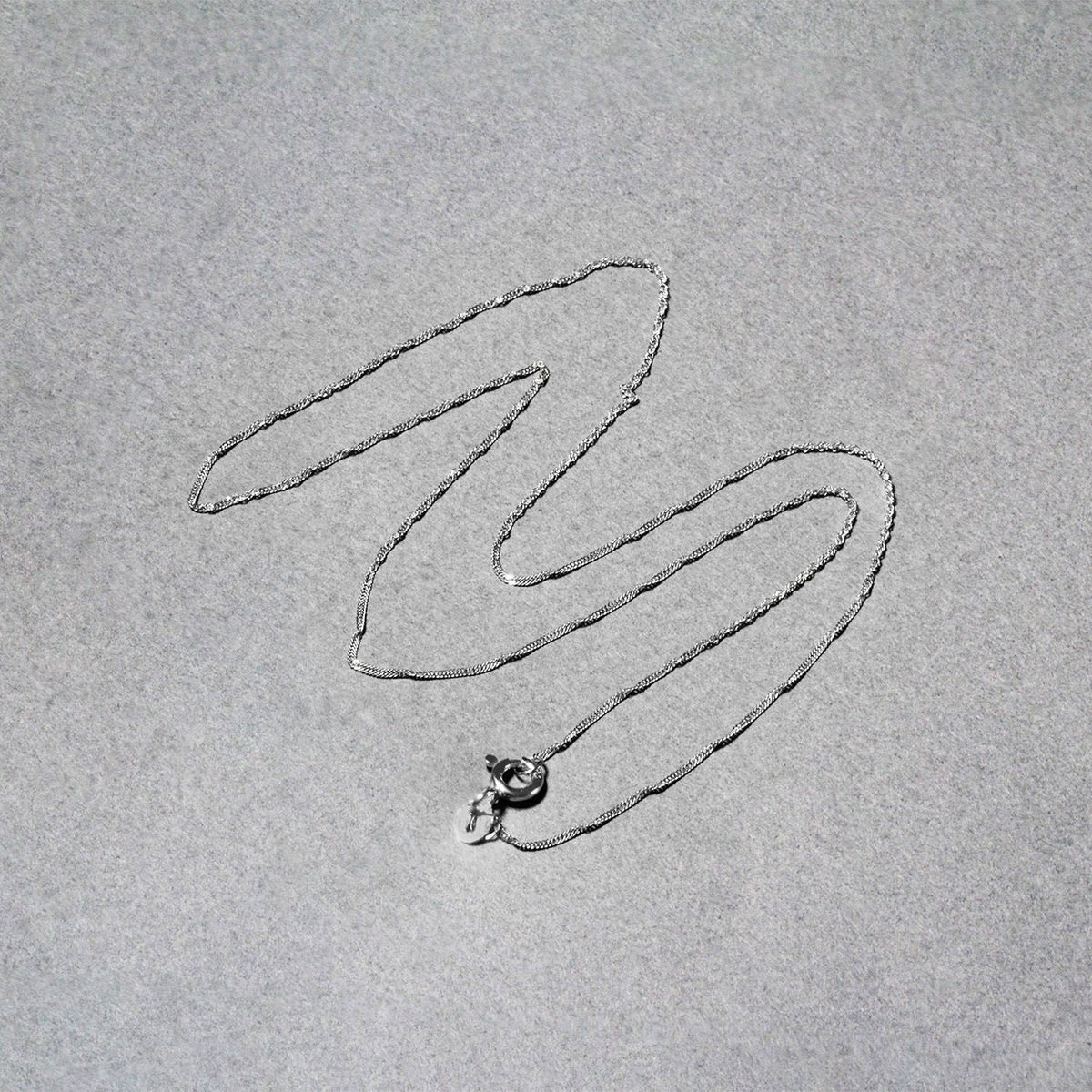 14k White Gold Singapore Chain 0.8mm (0.81 mm) - LinkagejewelrydesignLinkagejewelrydesign