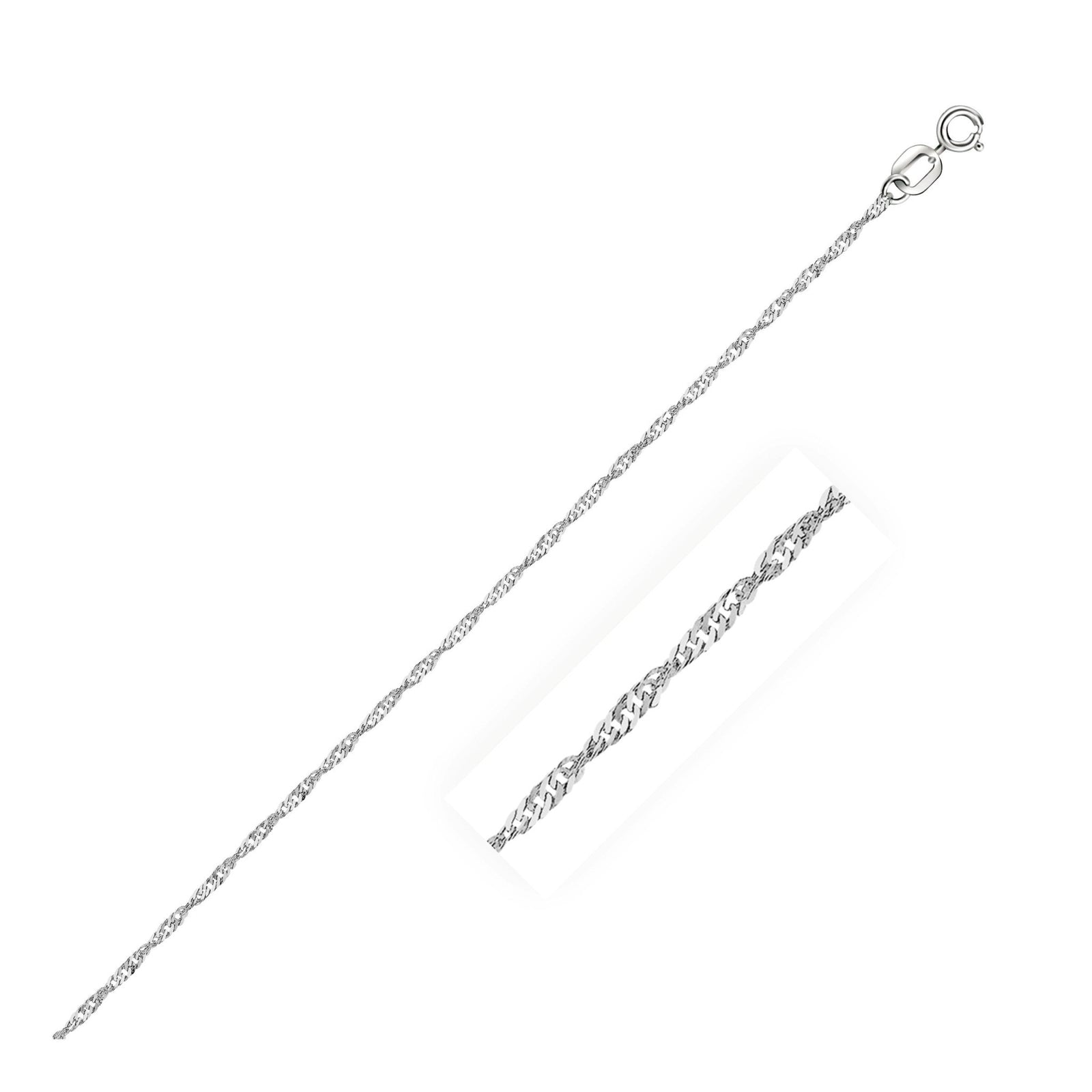 14k White Gold Singapore Chain (1.10 mm) - LinkagejewelrydesignLinkagejewelrydesign
