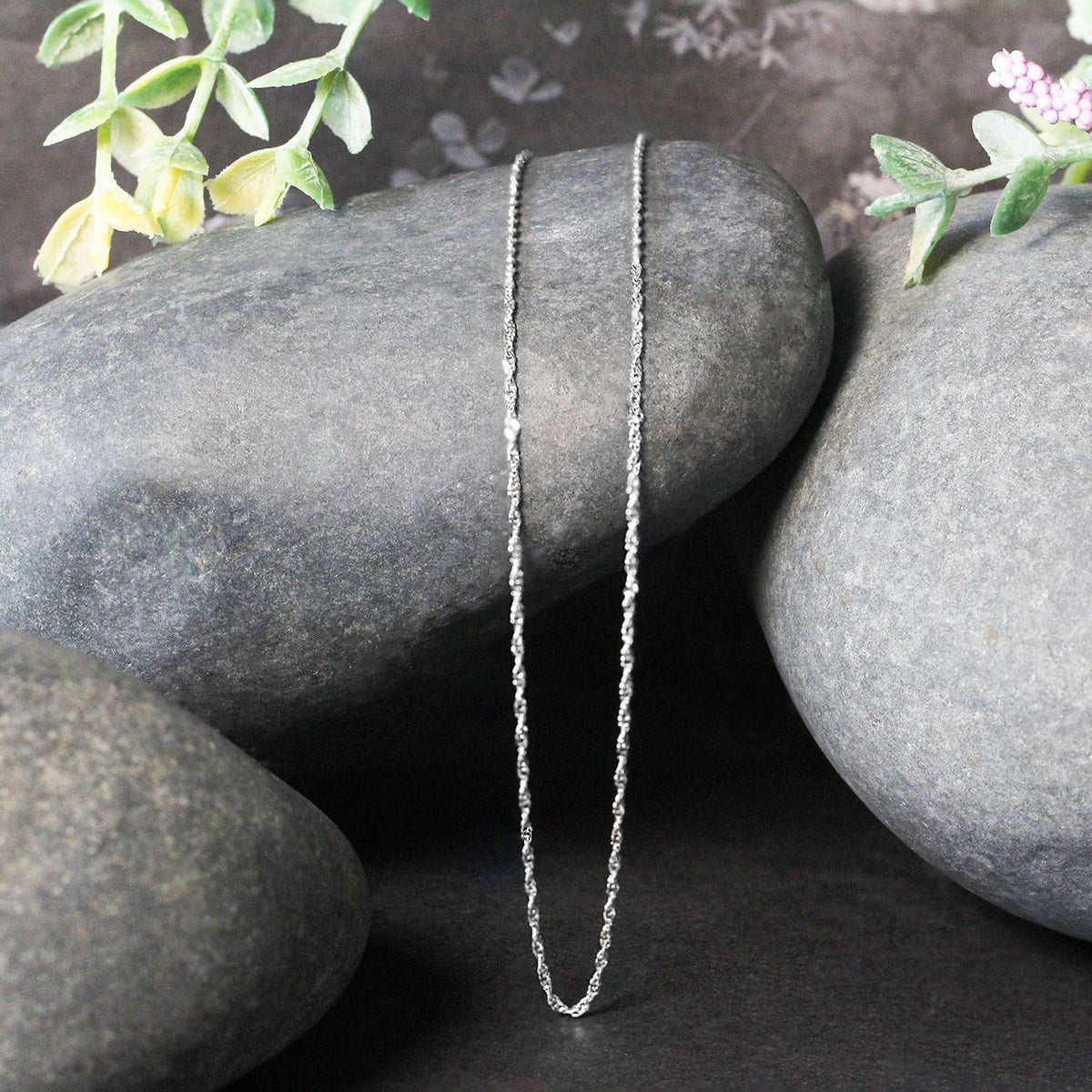 14k White Gold Singapore Chain (1.10 mm) - LinkagejewelrydesignLinkagejewelrydesign