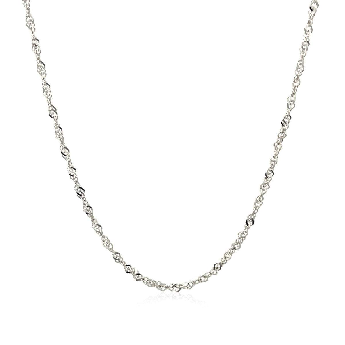 14k White Gold Singapore Chain (1.30 mm) - LinkagejewelrydesignLinkagejewelrydesign
