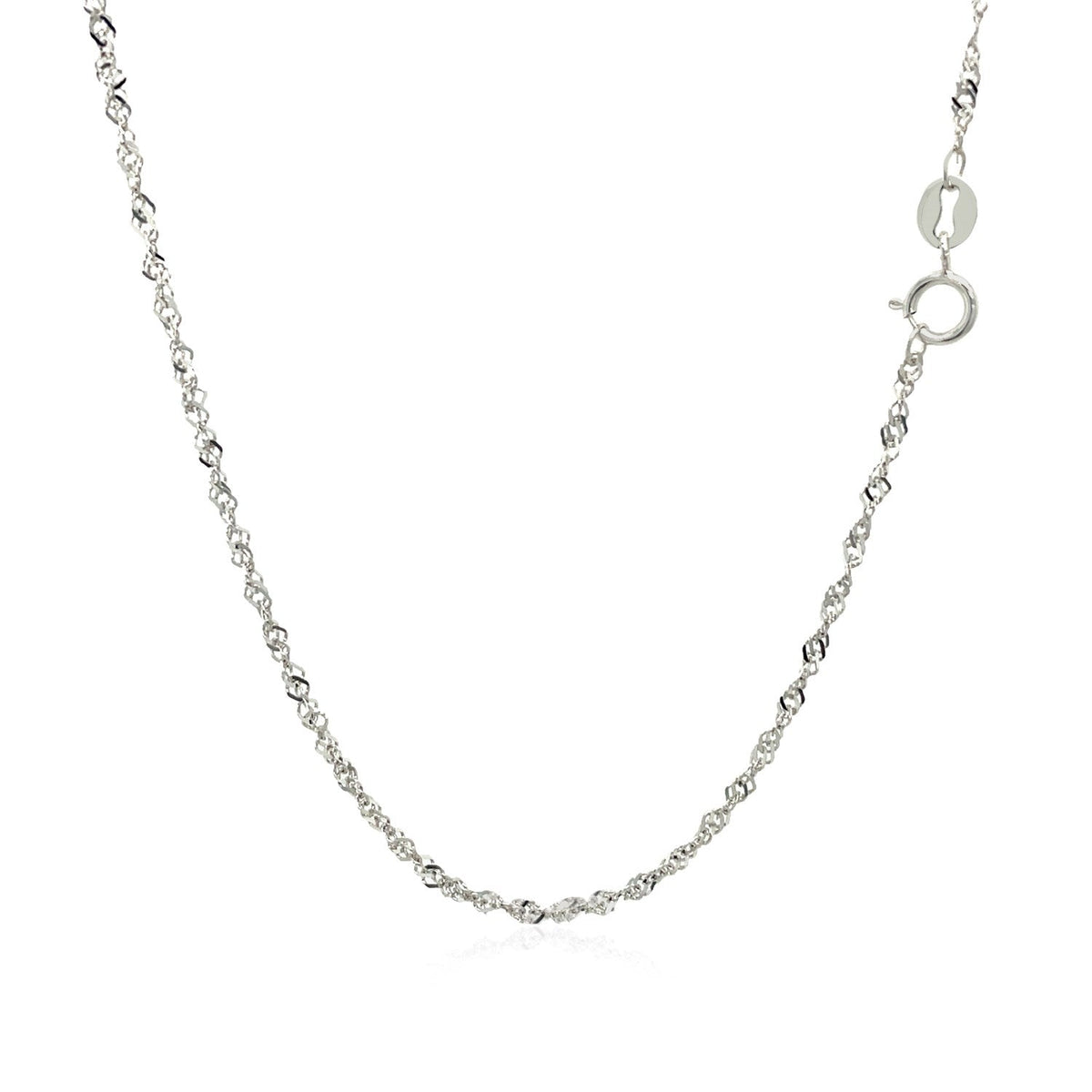 14k White Gold Singapore Chain (1.30 mm) - LinkagejewelrydesignLinkagejewelrydesign