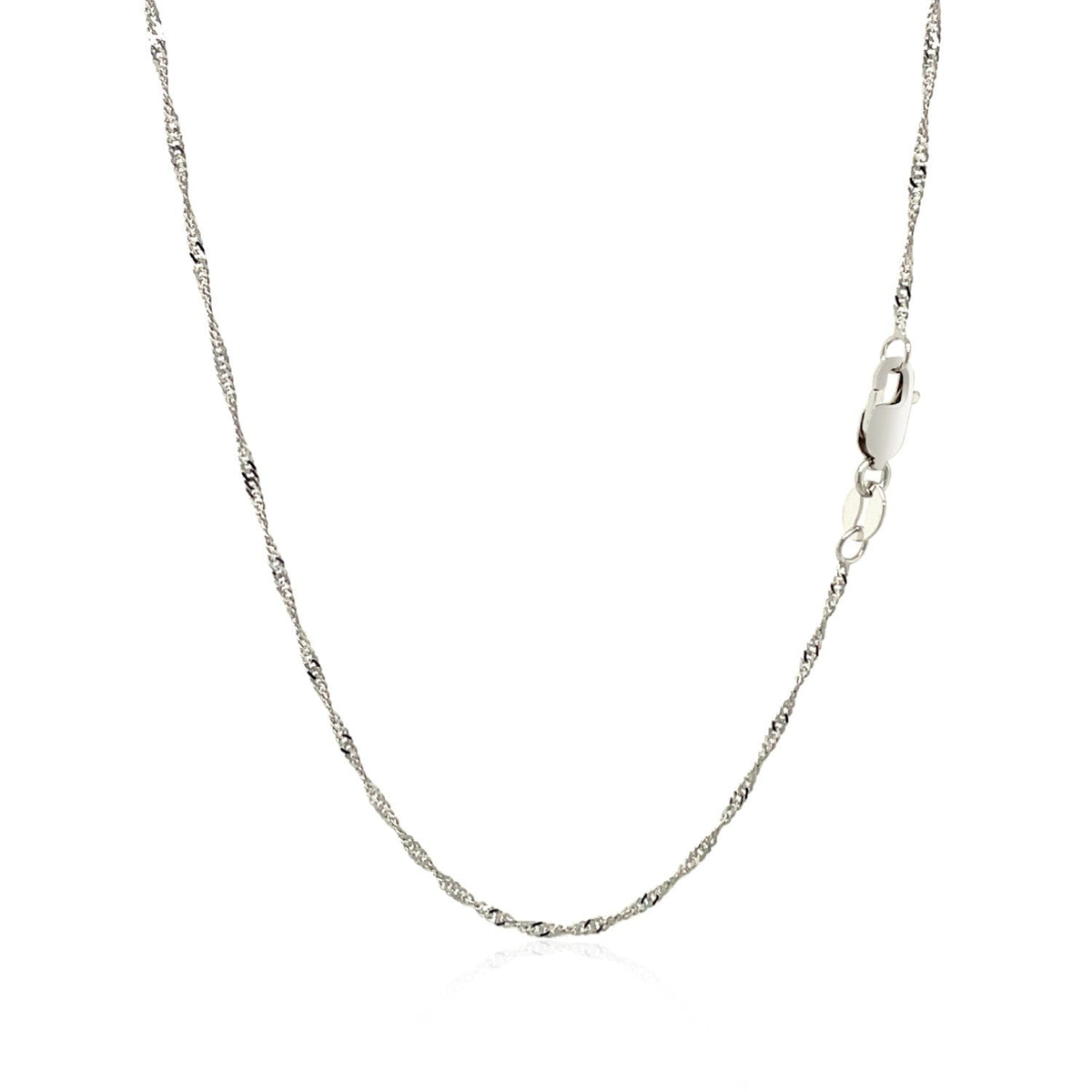 14k White Gold Singapore Chain (1.30 mm) - LinkagejewelrydesignLinkagejewelrydesign