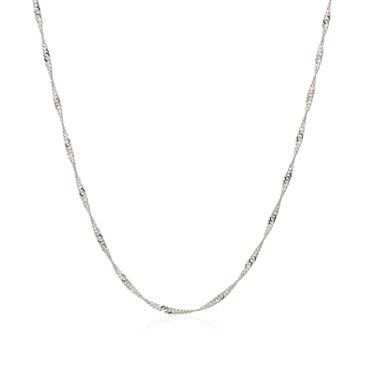 14k White Gold Singapore Chain (1.30 mm) - LinkagejewelrydesignLinkagejewelrydesign