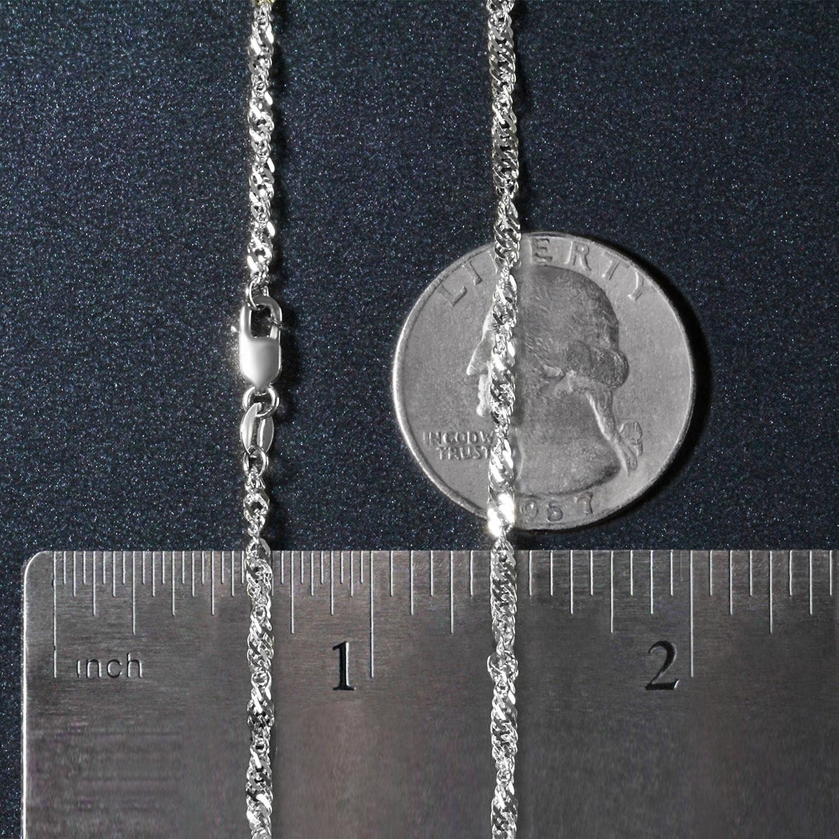 14k White Gold Singapore Chain (2.10 mm) - LinkagejewelrydesignLinkagejewelrydesign
