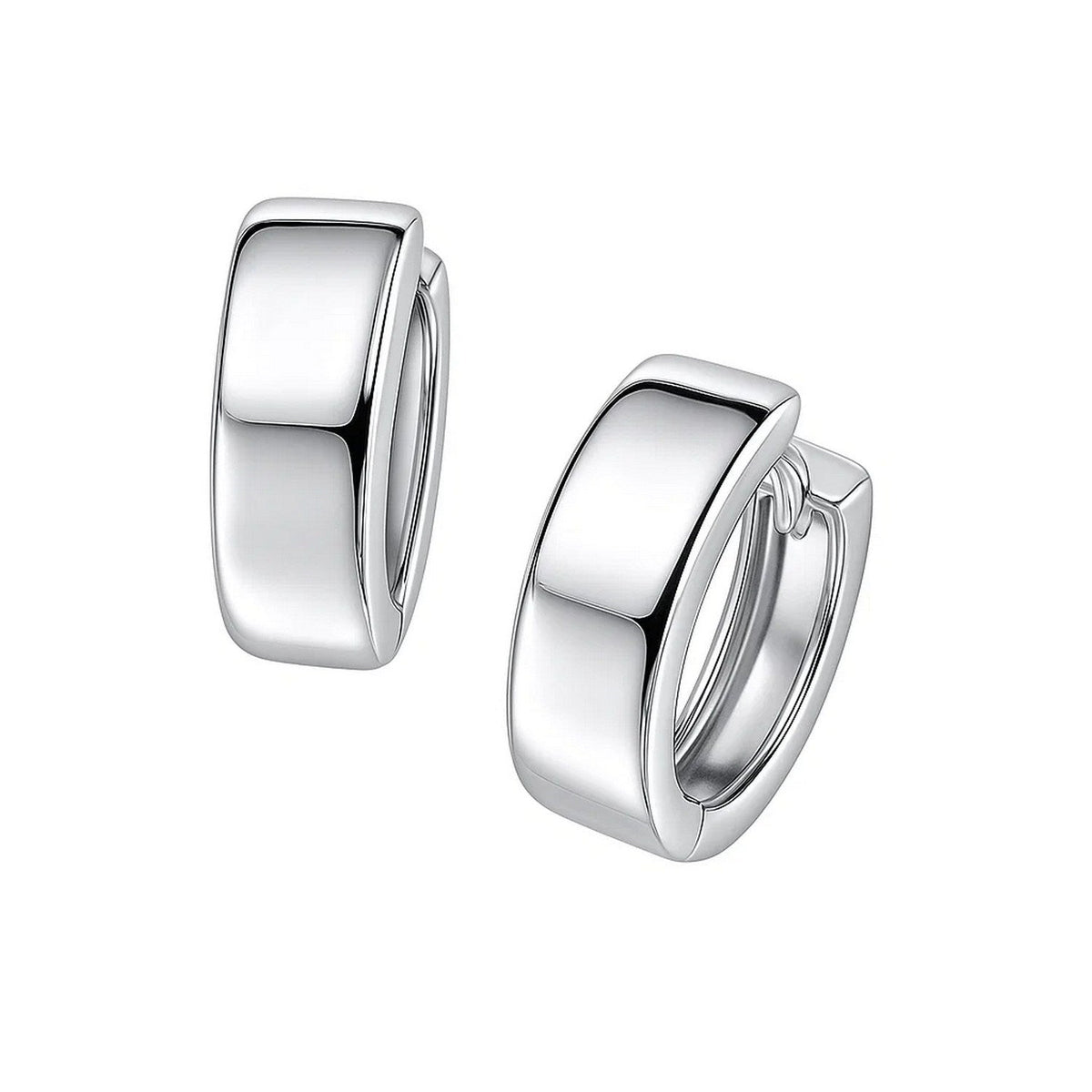 14k White Gold Snuggable Hoop Earrings - LinkagejewelrydesignLinkagejewelrydesign