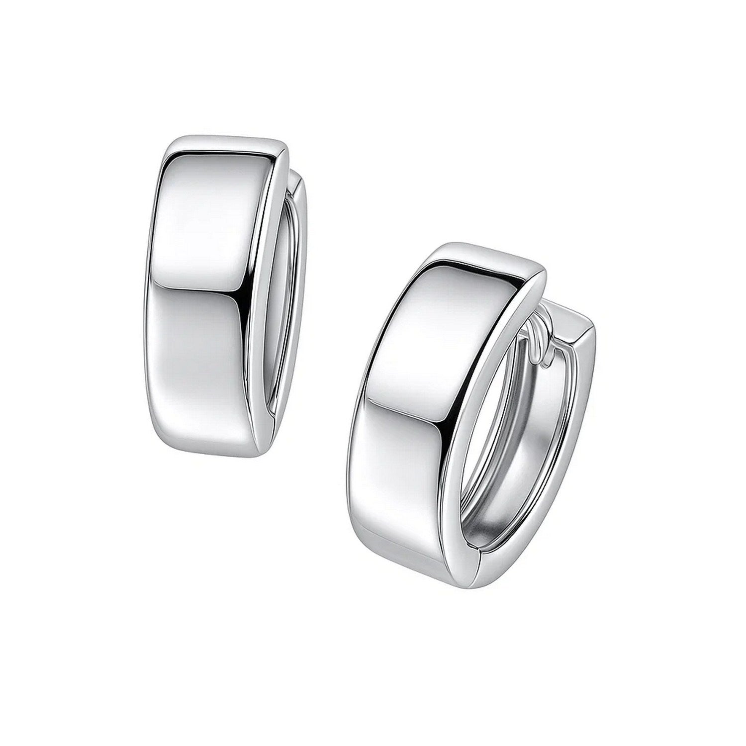 14k White Gold Snuggable Hoop Earrings - LinkagejewelrydesignLinkagejewelrydesign