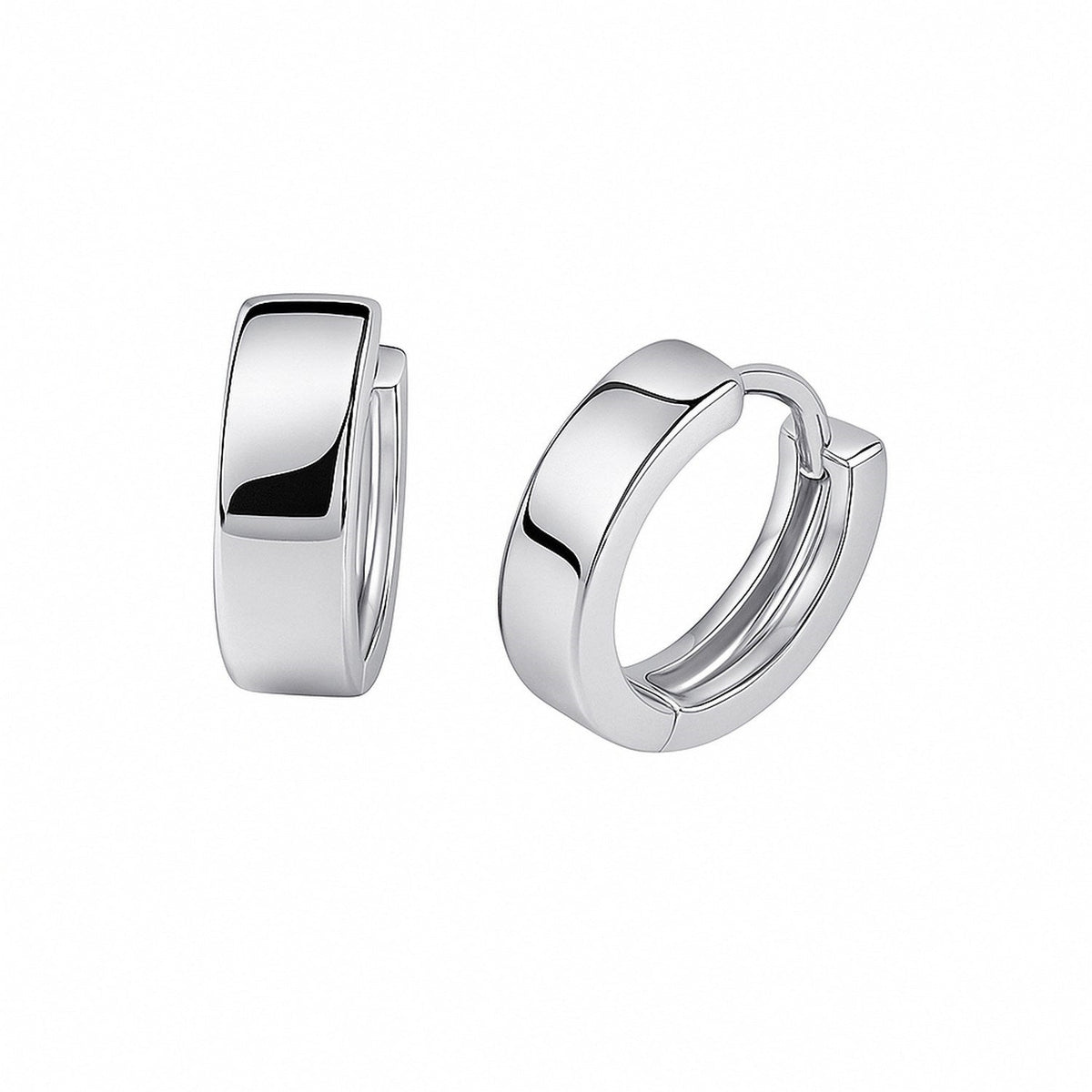 14k White Gold Snuggable Hoop Earrings - LinkagejewelrydesignLinkagejewelrydesign