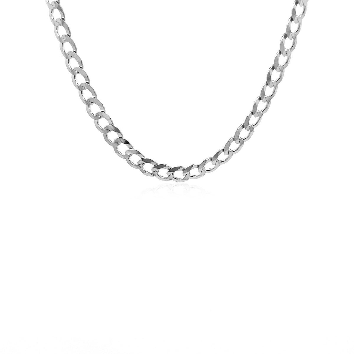 14k White Gold Solid Curb Chain (4.70 mm) - LinkagejewelrydesignLinkagejewelrydesign