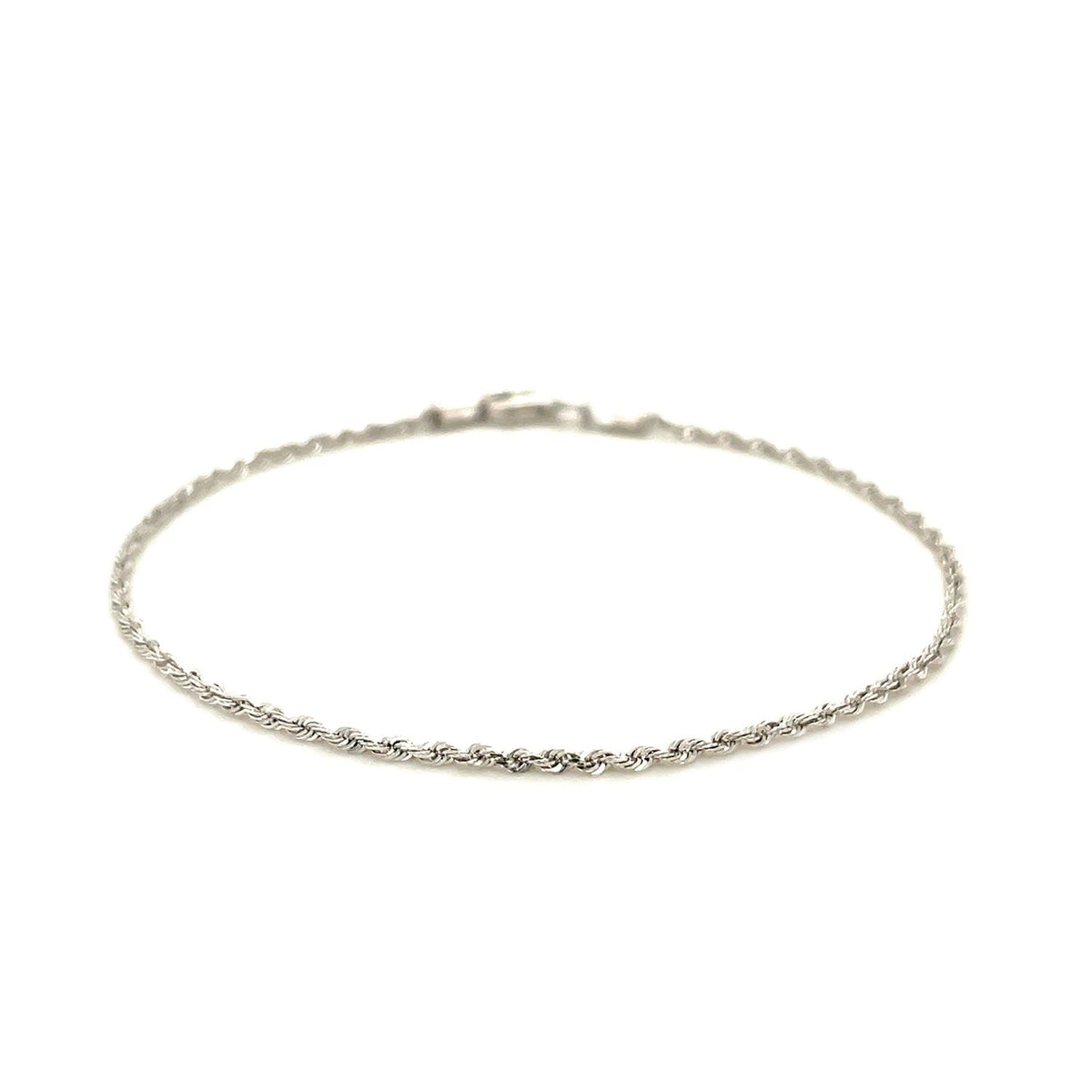 14k White Gold Solid Diamond Cut Rope Bracelet 1.5mm - LinkagejewelrydesignLinkagejewelrydesign