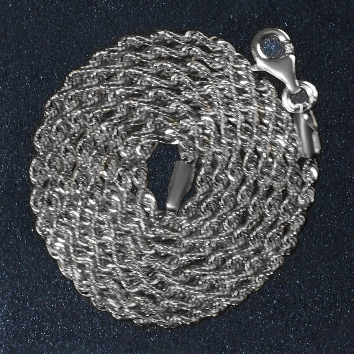 14k White Gold Solid Diamond Cut Rope Chain (1.80 mm) - LinkagejewelrydesignLinkagejewelrydesign