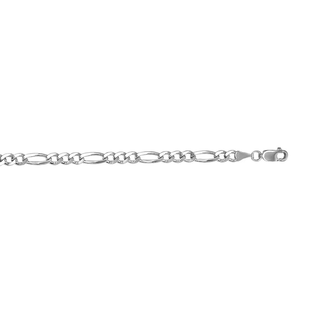 14k White Gold Solid Figaro Bracelet (3.80 mm) - LinkagejewelrydesignLinkagejewelrydesign