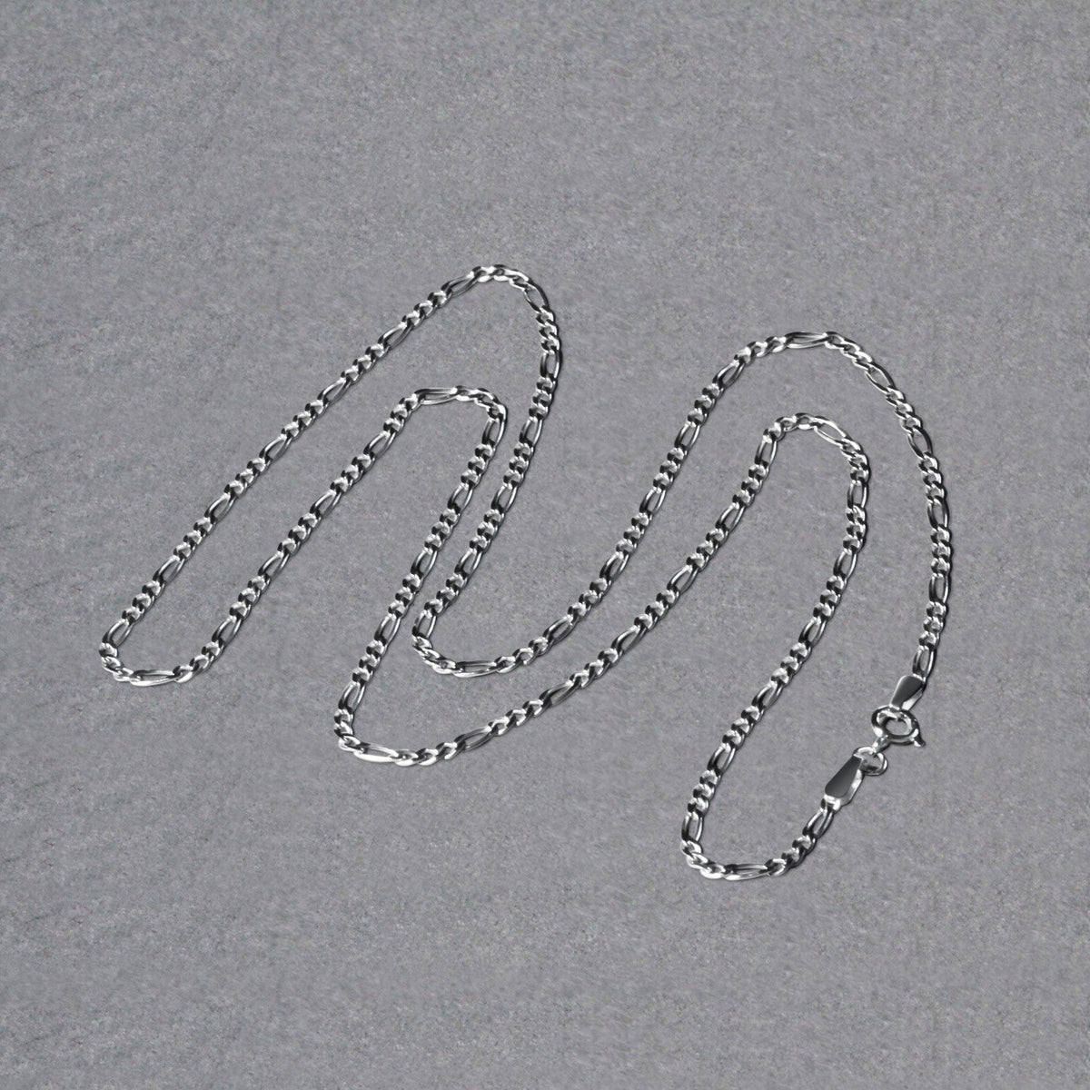14k White Gold Solid Figaro Chain 1.9mm - LinkagejewelrydesignLinkagejewelrydesign