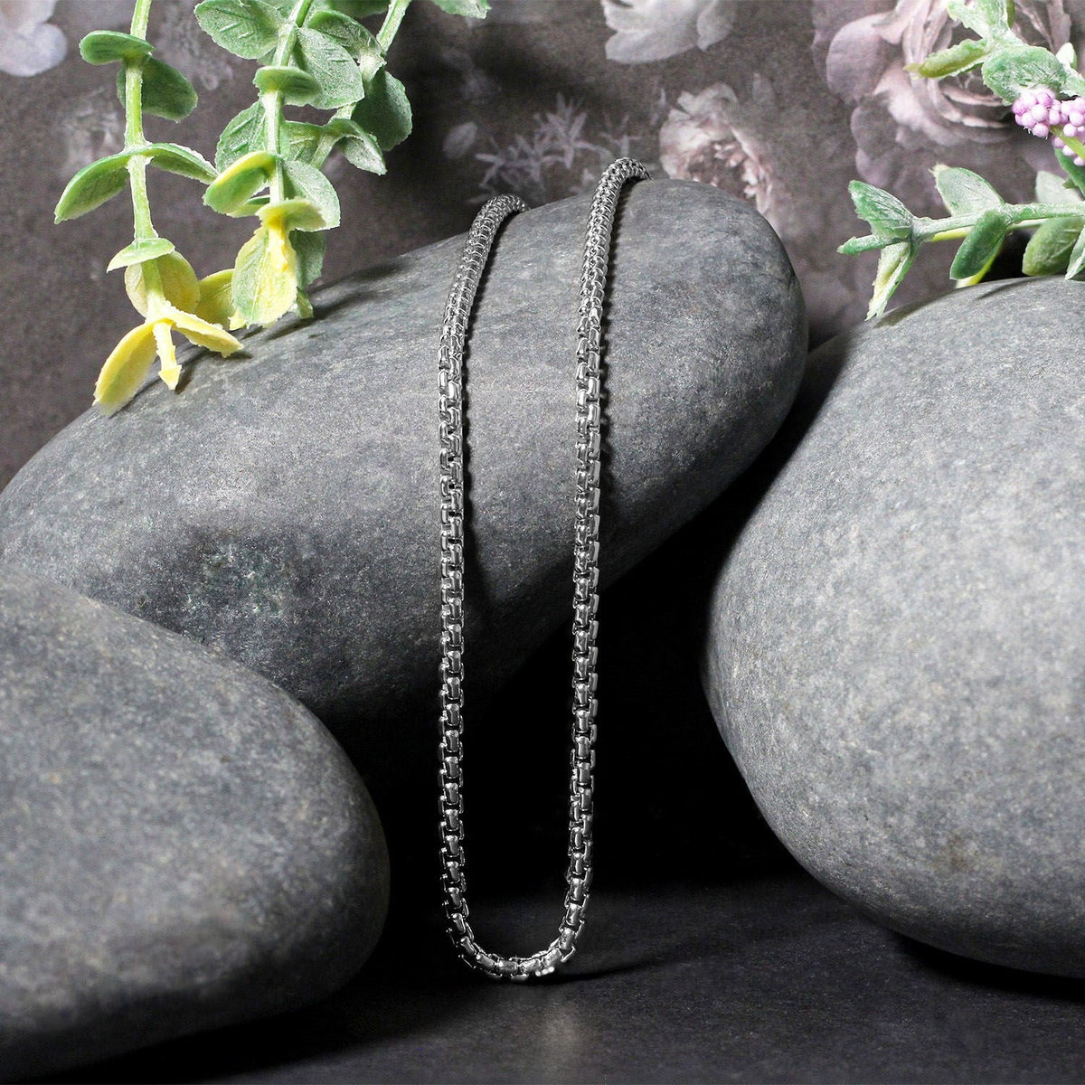 14k White Gold Solid Round Box Chain 2.5 mm - LinkagejewelrydesignLinkagejewelrydesign