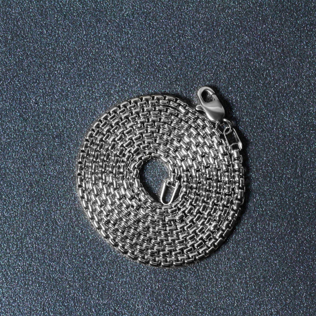 14k White Gold Solid Round Box Chain 2.5 mm - LinkagejewelrydesignLinkagejewelrydesign