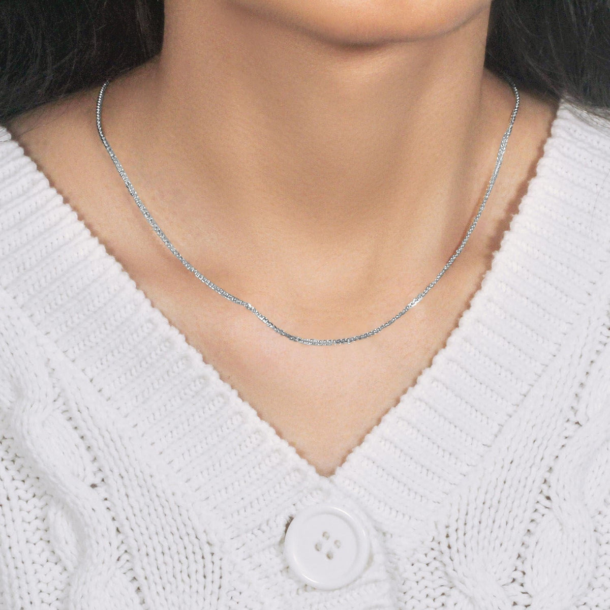 14k White Gold Square Wheat Chain (1.80 mm) - LinkagejewelrydesignLinkagejewelrydesign