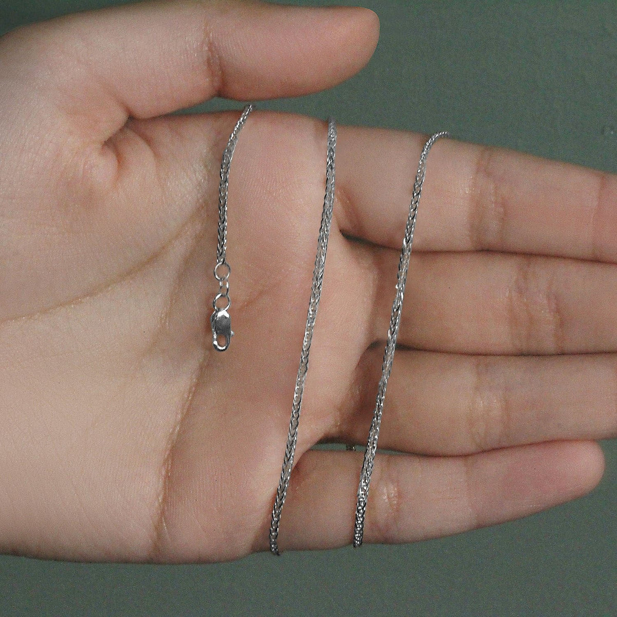 14k White Gold Square Wheat Chain (1.80 mm) - LinkagejewelrydesignLinkagejewelrydesign