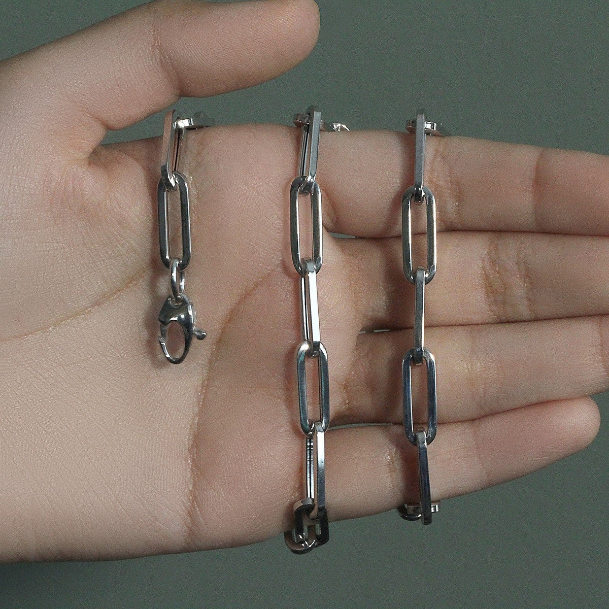 14K White Gold Wide Paperclip Chain (6.10 mm) - LinkagejewelrydesignLinkagejewelrydesign