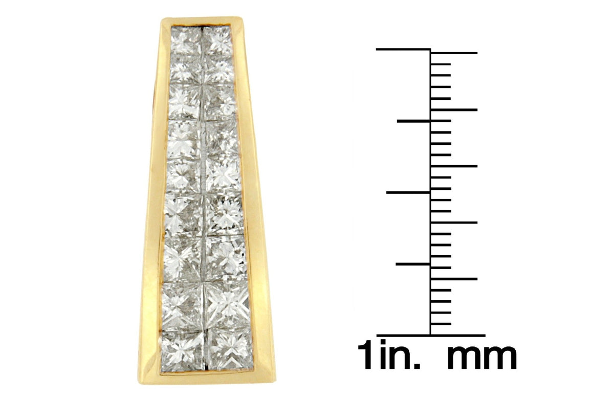 14K Yellow Gold 1 1/2 cttw Princess Cut Diamond Greek Column Pendant Necklace (G - H, VS1 - VS2) - LinkagejewelrydesignLinkagejewelrydesign