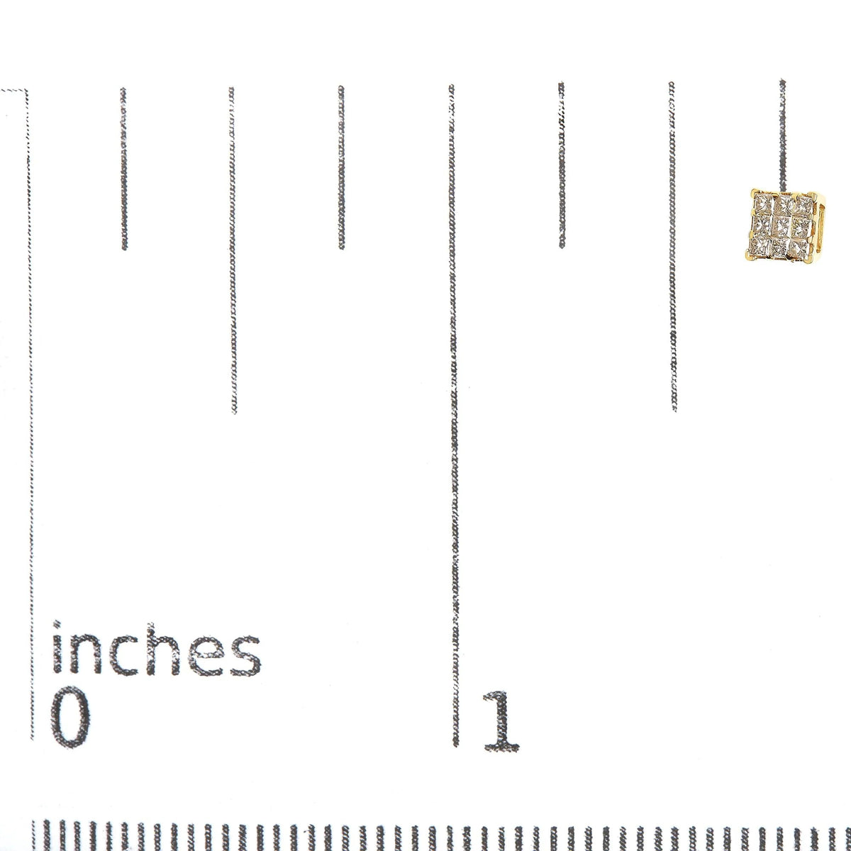 14K Yellow Gold 1/2 Cttw Invisible Set Princess - Cut Diamond 9 Stone Square Stud Earrings (J - K Color, SI2 - I1 Clarity) - LinkagejewelrydesignLinkagejewelrydesign