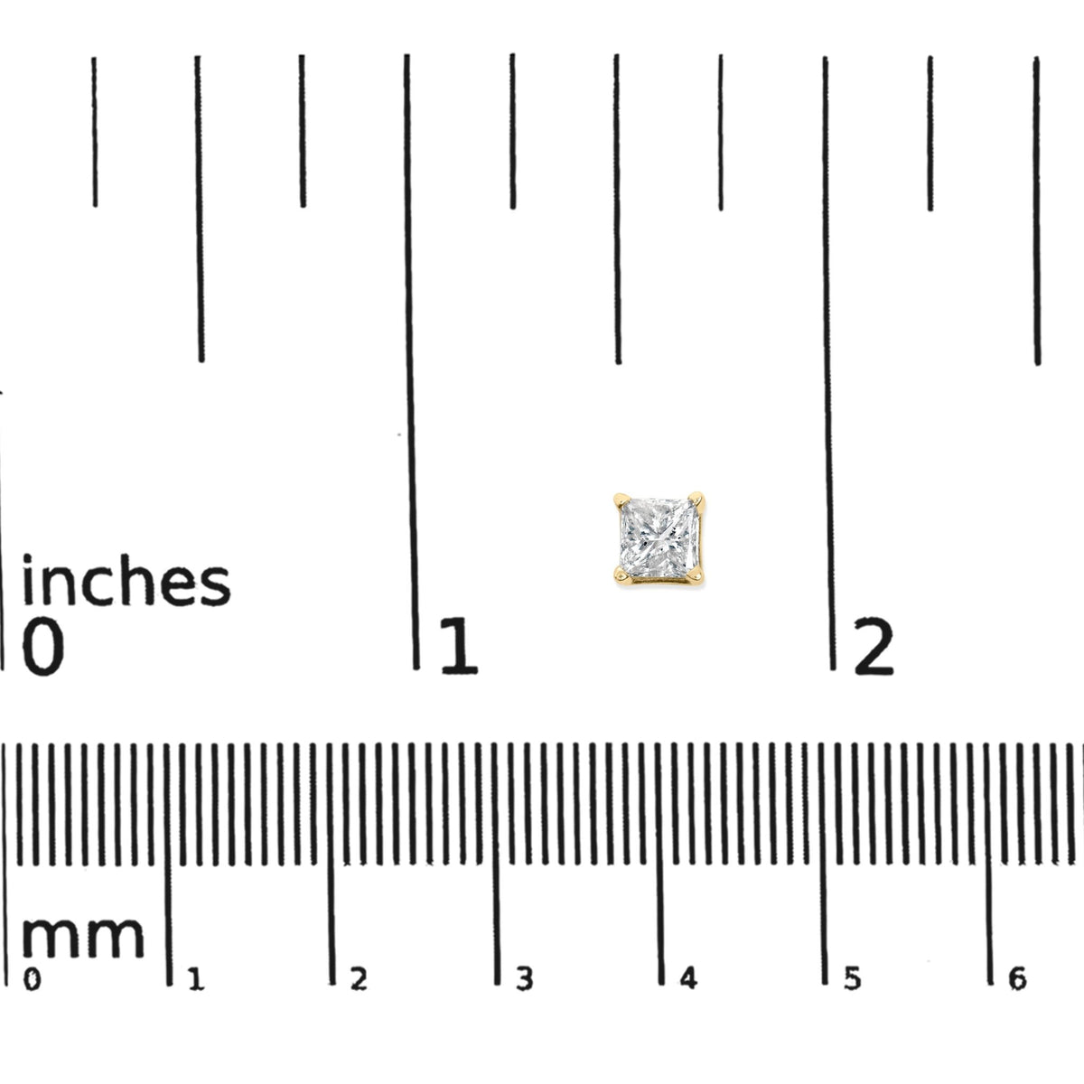 14K Yellow Gold 1/2 Cttw Princess Cut Diamond Solitaire Stud Earrings with Screwbacks (I - J Color, SI2 - I1 Clarity) - LinkagejewelrydesignLinkagejewelrydesign