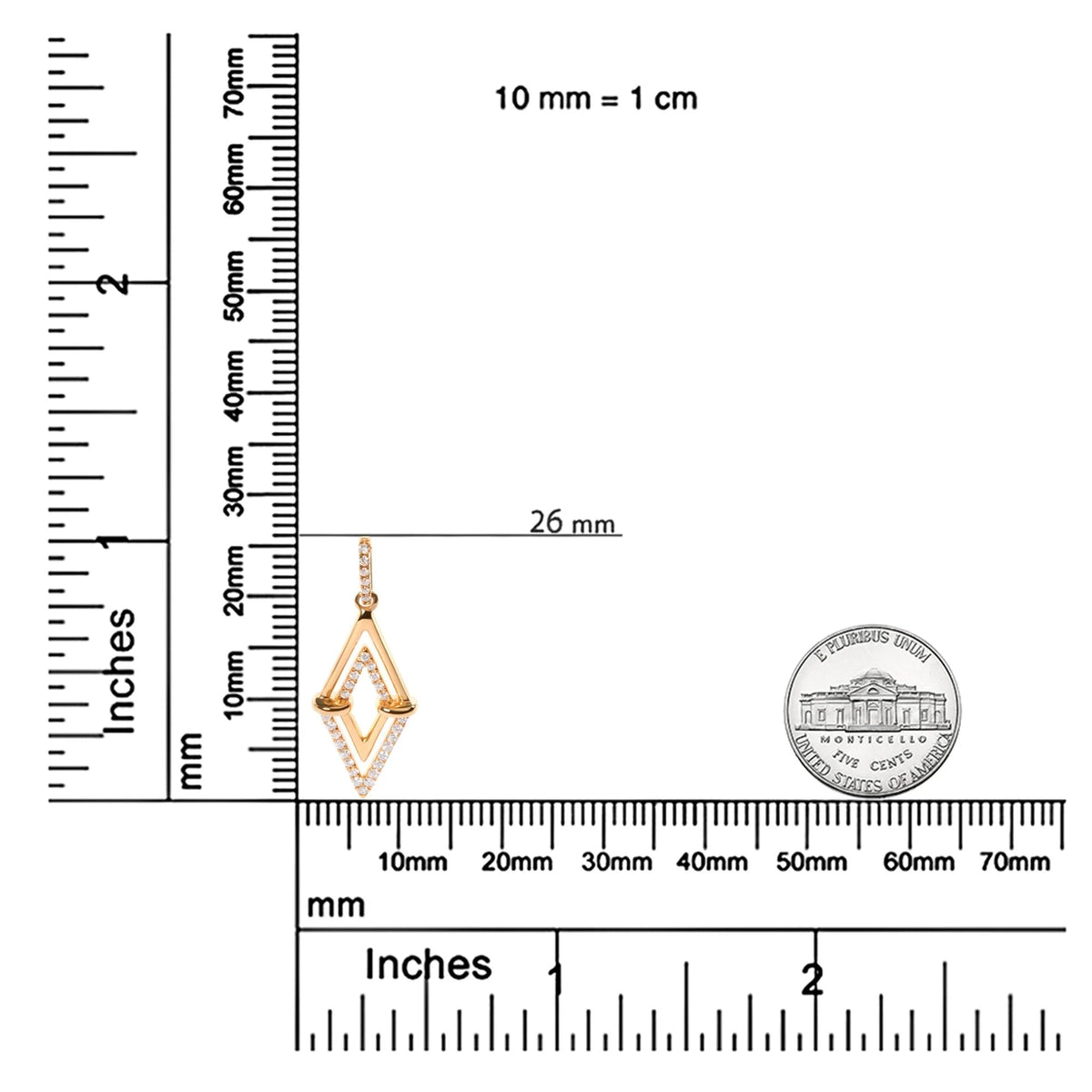 14K Yellow Gold 1/4 Cttw Diamond Double Triangle Geometric 18" Pendant Necklace (G - H Color, SI1 - SI2 Clarity) - LinkagejewelrydesignLinkagejewelrydesign