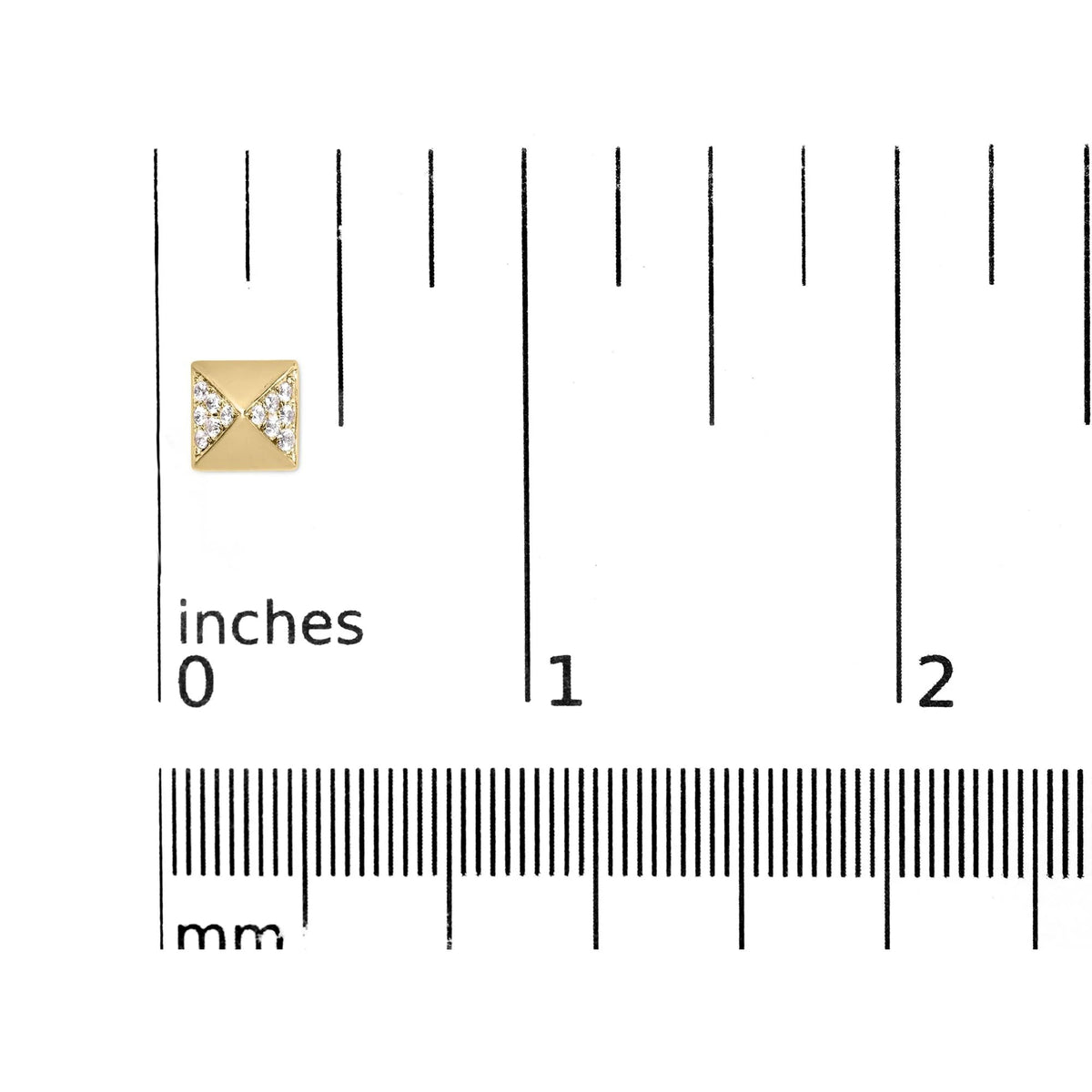 14K Yellow Gold 1/4 Cttw Diamond Pyramid Stud Earring (G - H Color, SI1 - SI2 Clarity) - LinkagejewelrydesignLinkagejewelrydesign