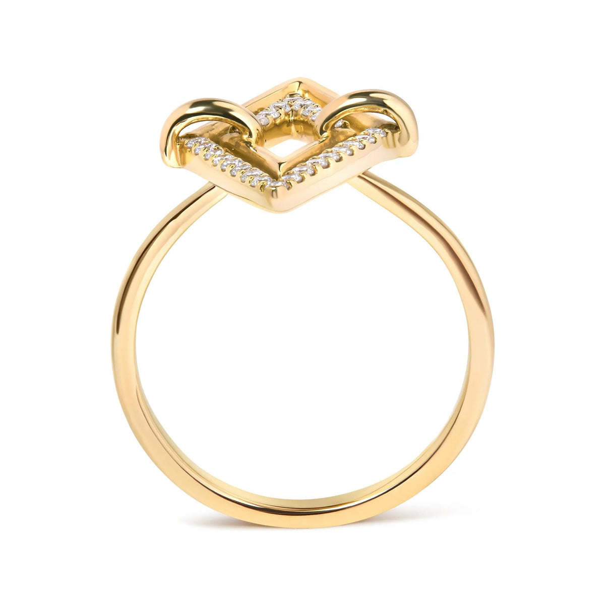 14K Yellow Gold 1/5 Cttw Diamond Double Triangle Ring (G - H Color, SI1 - SI2 Clarity) - Size 7 - LinkagejewelrydesignLinkagejewelrydesign