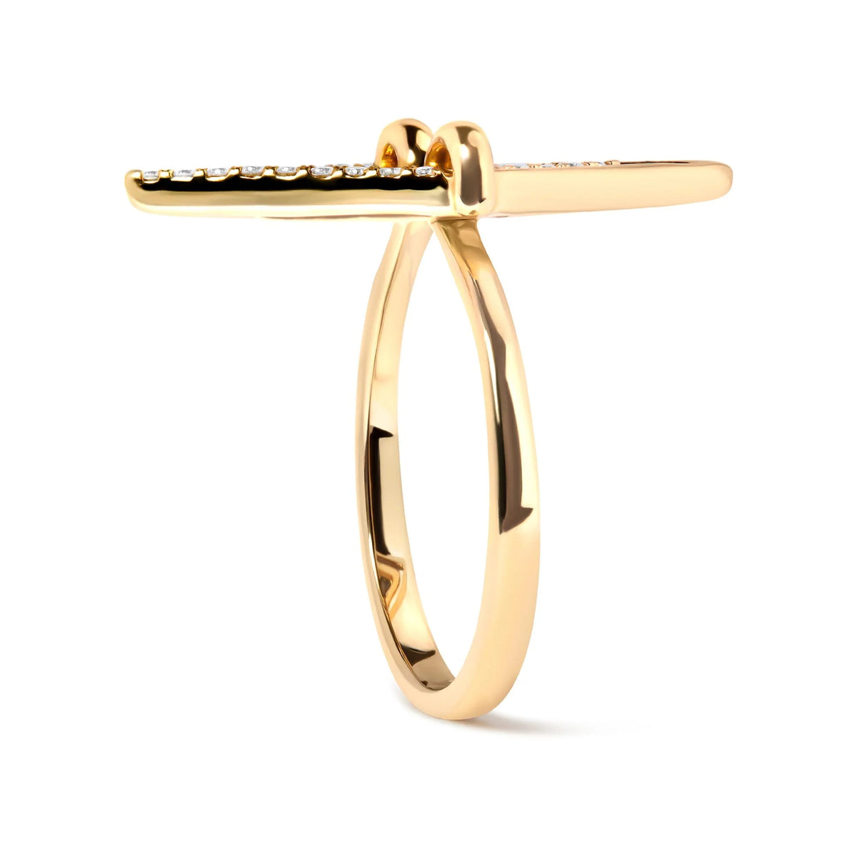 14K Yellow Gold 1/5 Cttw Diamond Double Triangle Ring (G - H Color, SI1 - SI2 Clarity) - Size 7 - LinkagejewelrydesignLinkagejewelrydesign